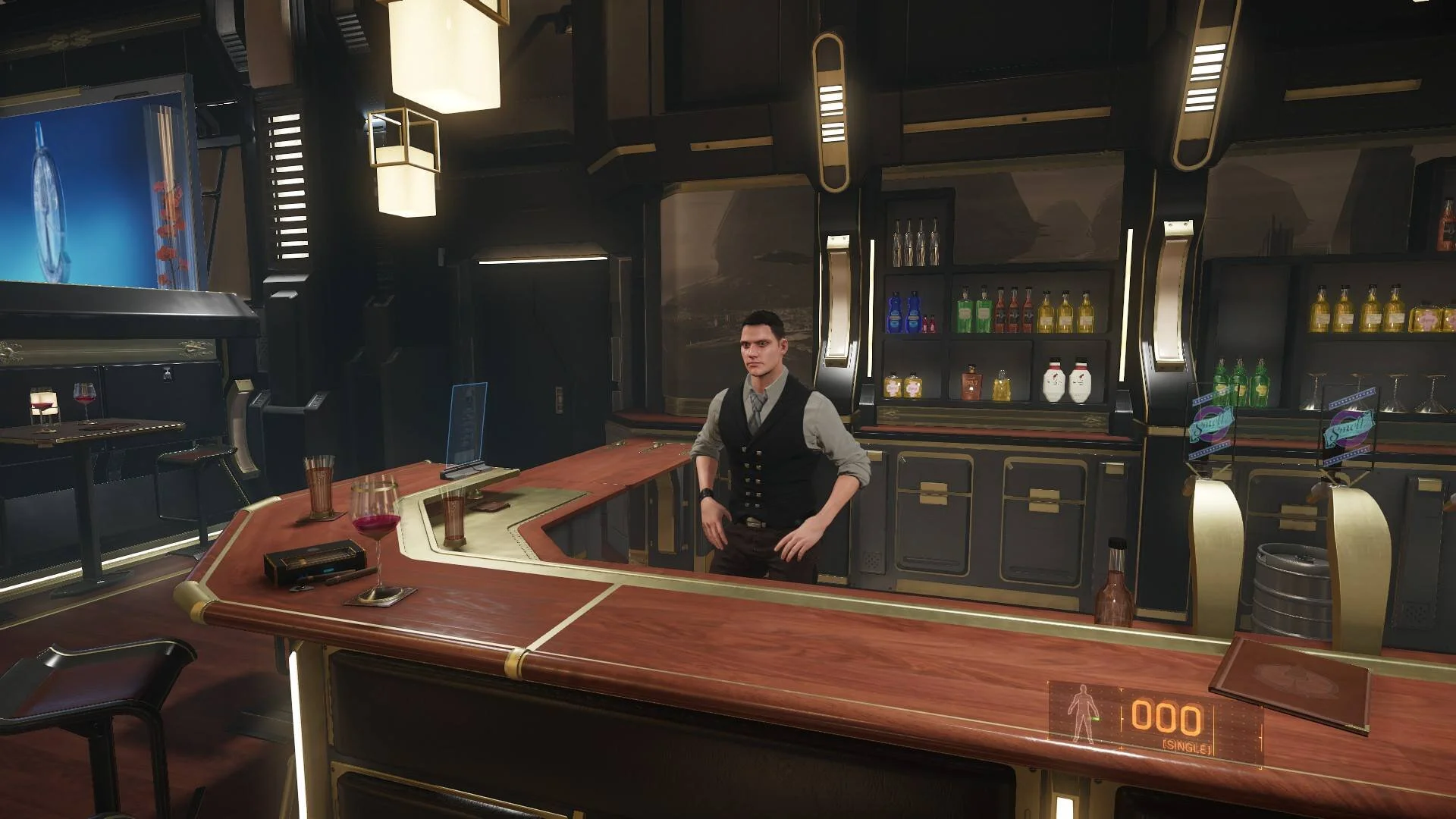 "Million Mile High Club" Bar area
