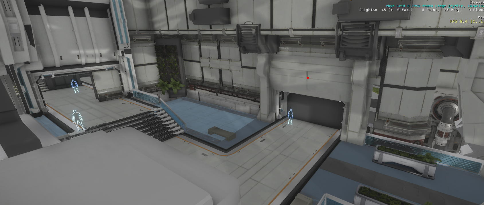 One of several blocked-out promenade tests, for an early version of the "New Babbage" landing zone.