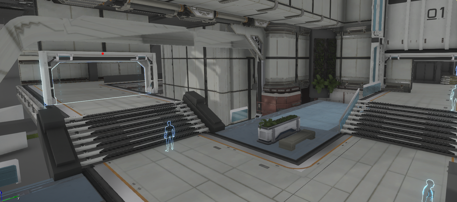 One of several blocked-out promenade tests, for an early version of the "New Babbage" landing zone.