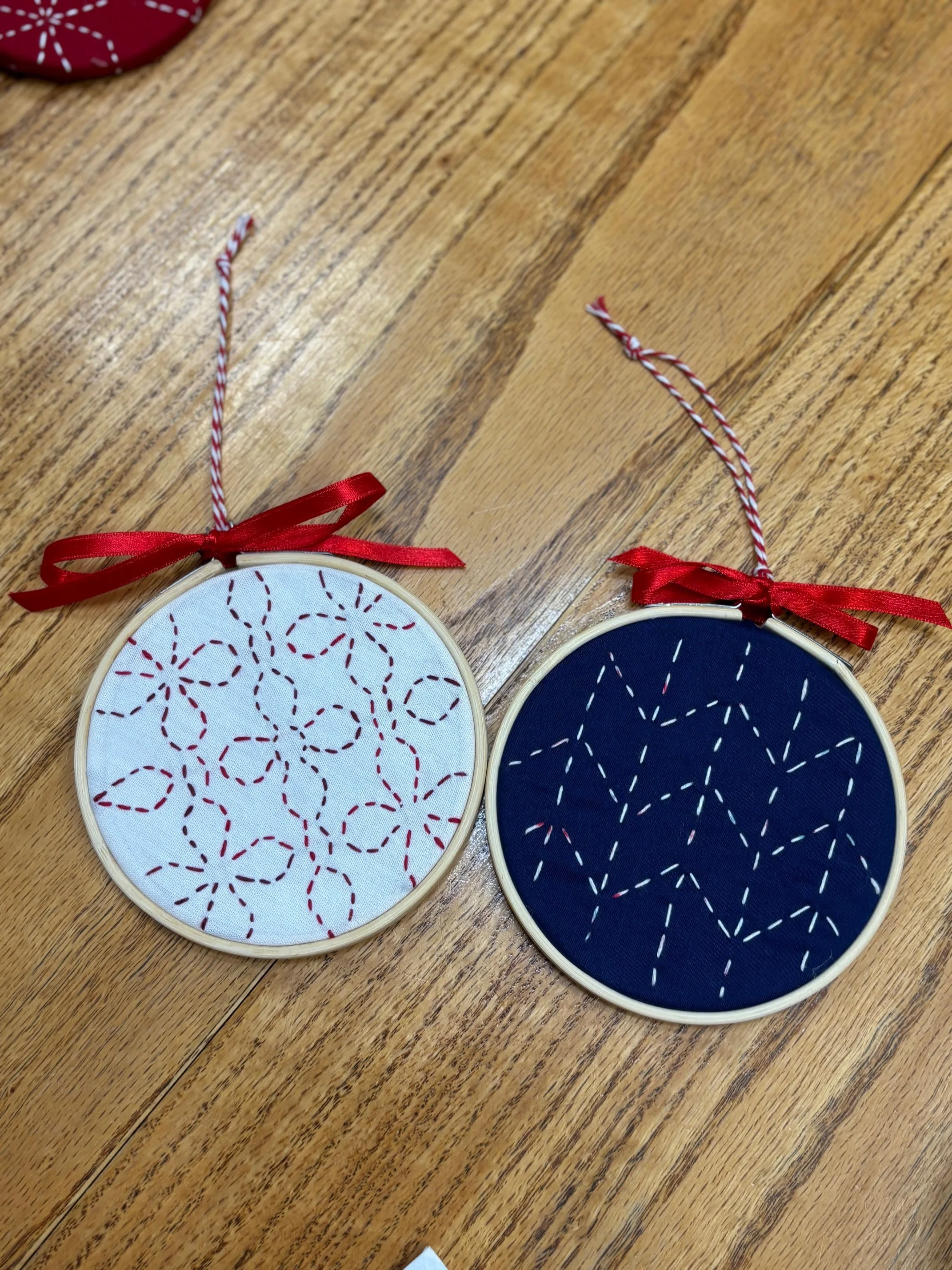Sashiko Holiday Ornaments