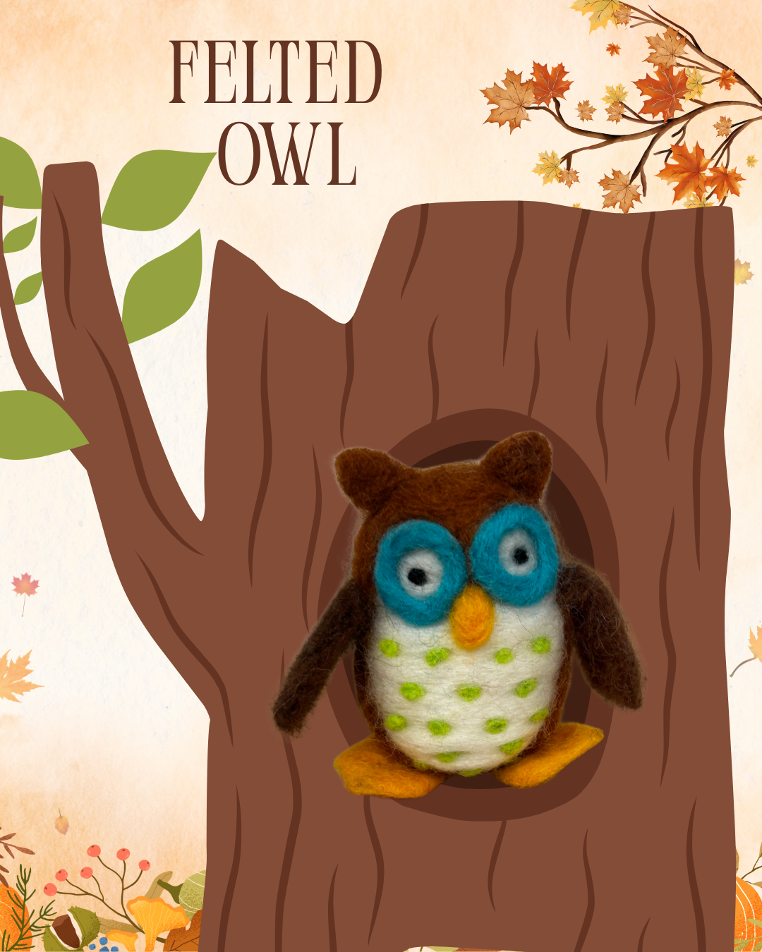3D Felted Owl