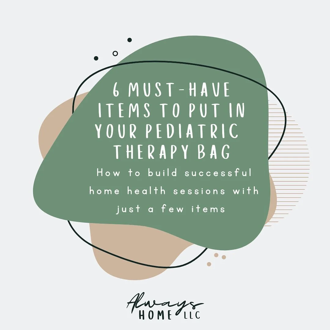 Whenever I provide home-health or school-based services, I typically carry several bags at a time or a rolling cart for all of my supplies! This is largely because I enjoy having multiple items to choose from for my therapy sessions. 🤩

However, hom