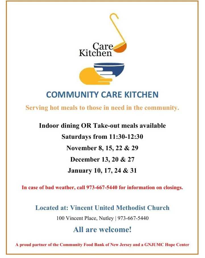 Like and Share 

Community Care Kitchen 

Serving hot meals to those in need in the community. 

November through January