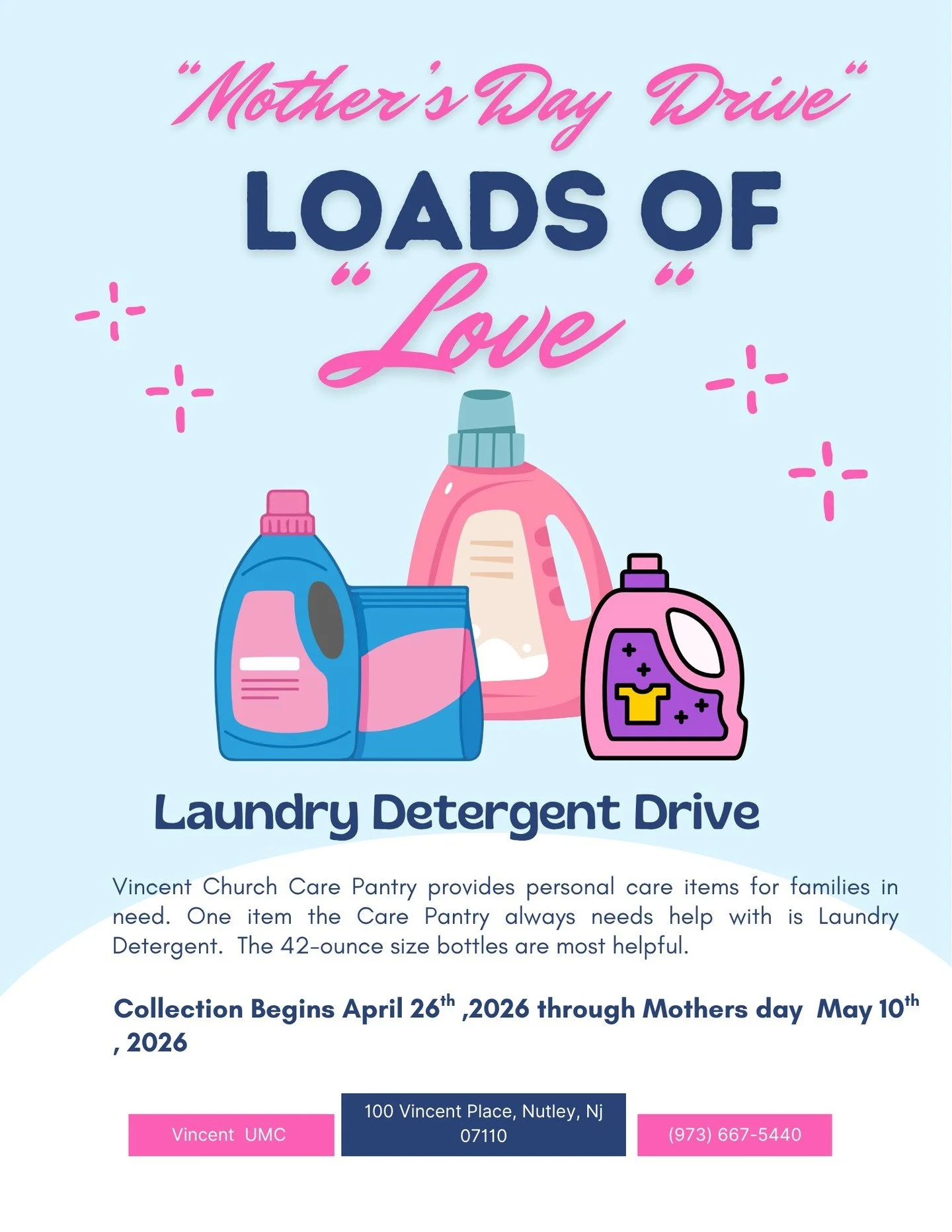 What a meaningful way to honor Mother&rsquo;s Day&mdash;by hosting a laundry detergent drive to support families and individuals in need.

Every donation makes a difference, and it doesn&rsquo;t have to be a name-brand item. Your generosity, no matte