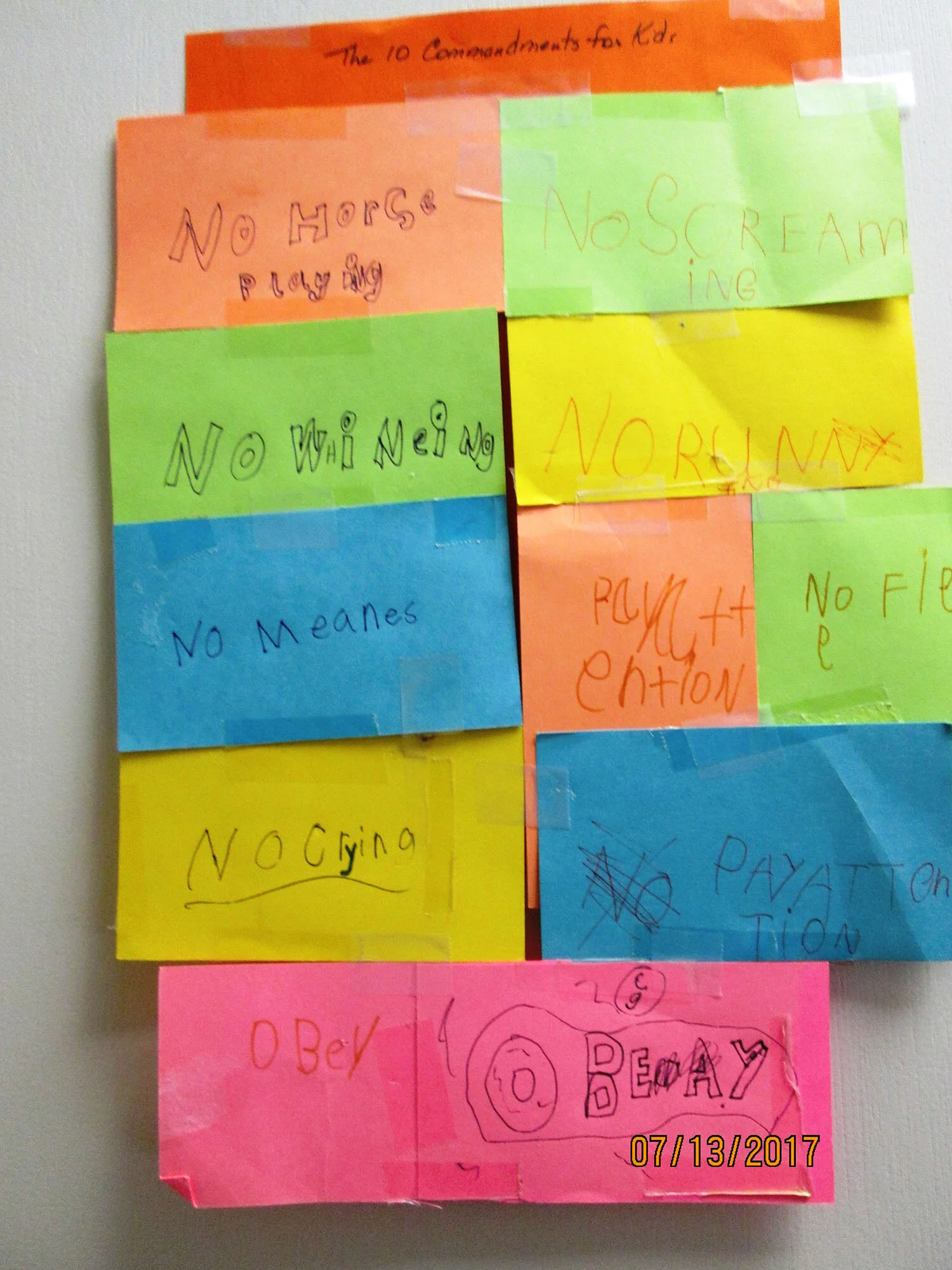 Camp 10 Commandments