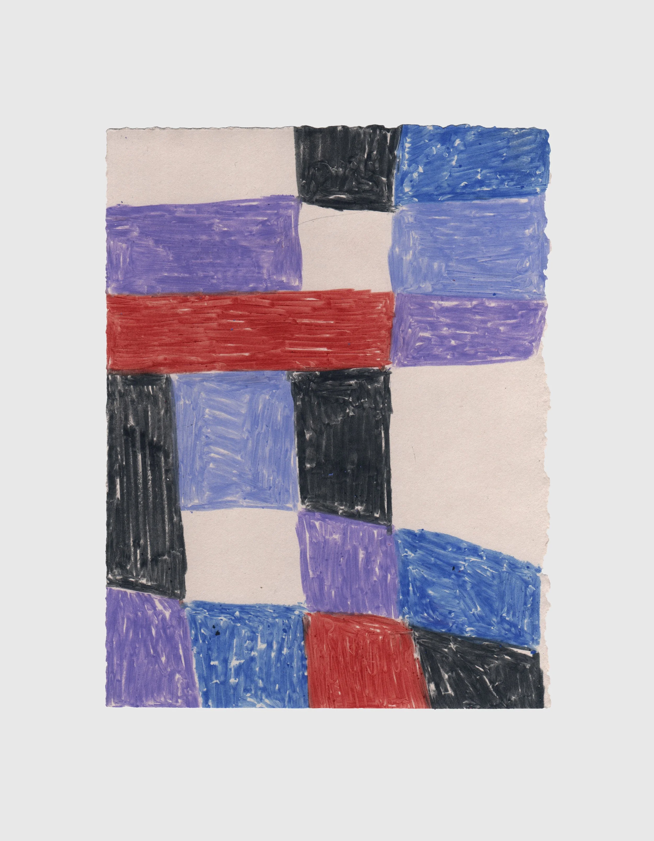 Tiled monoprint (red and purple)