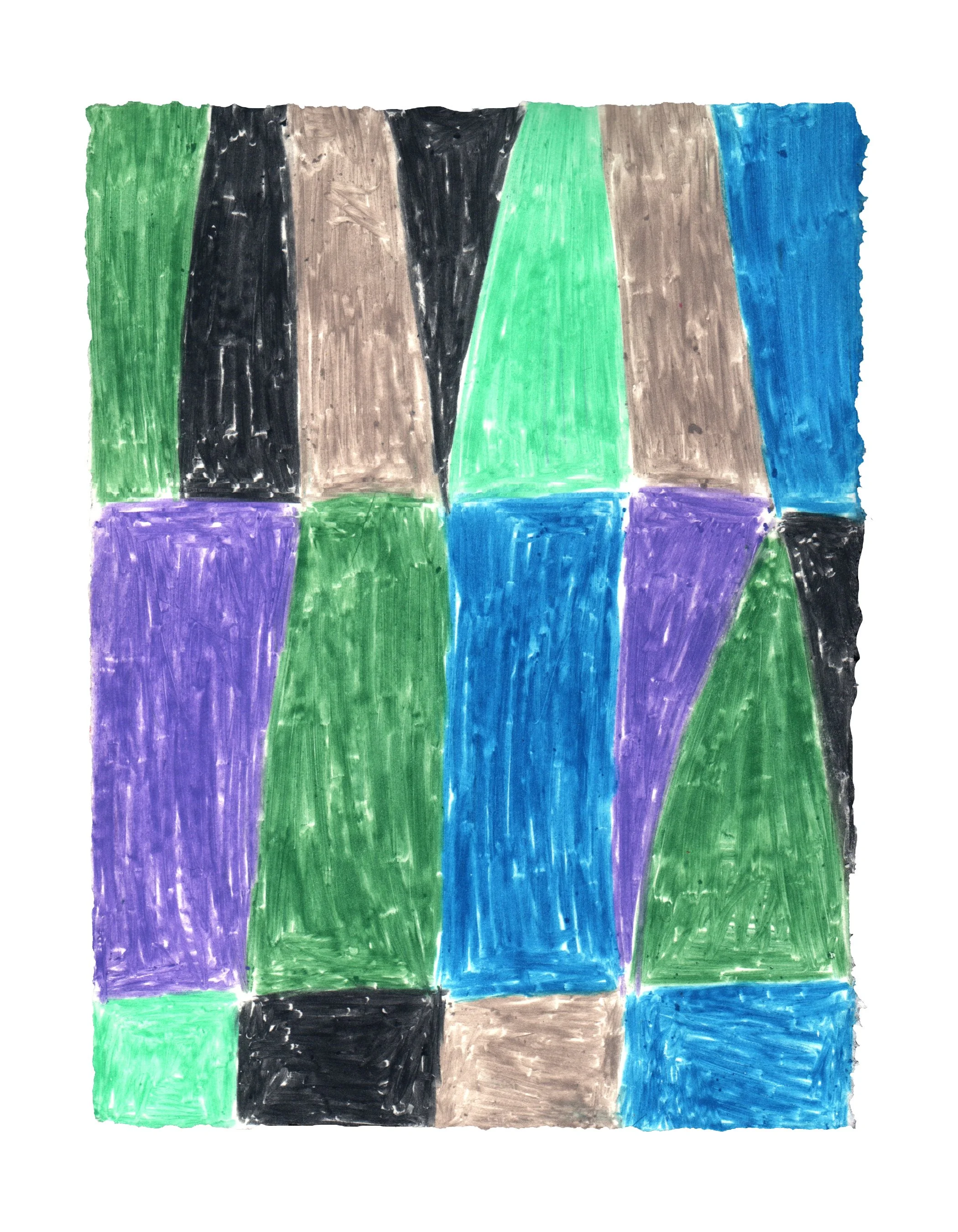 Tiled monoprint, mint