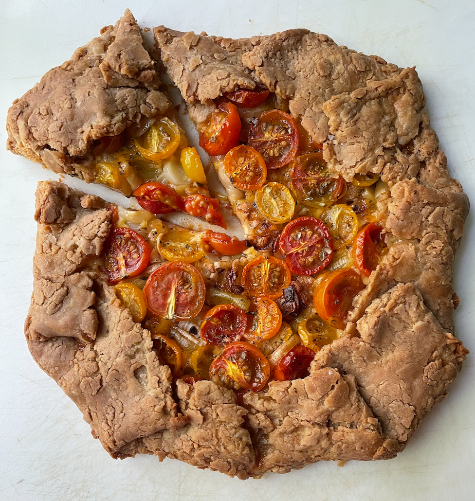Tomato, Leek, and Cheddar Galette