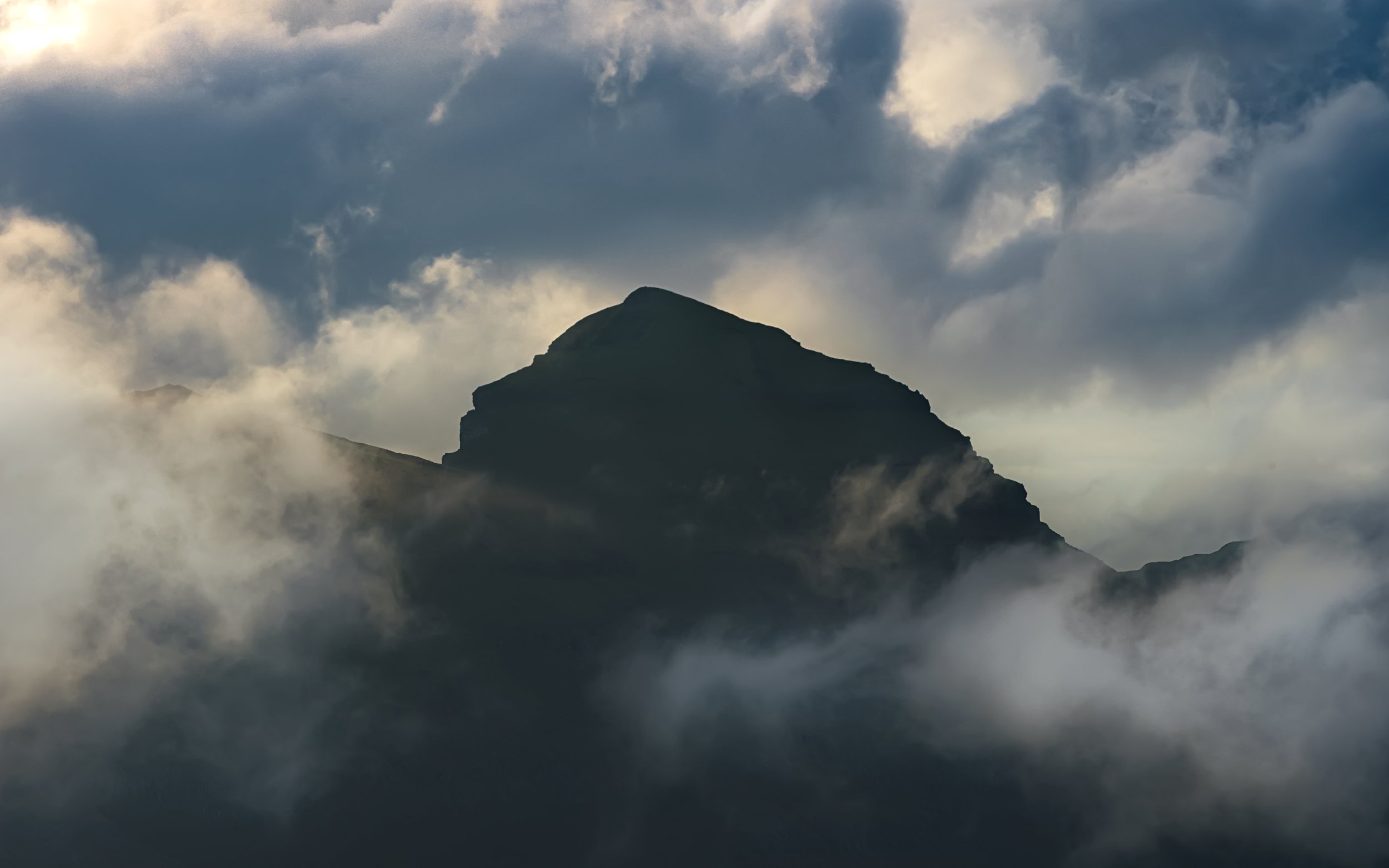 Woman singing to the clouds
