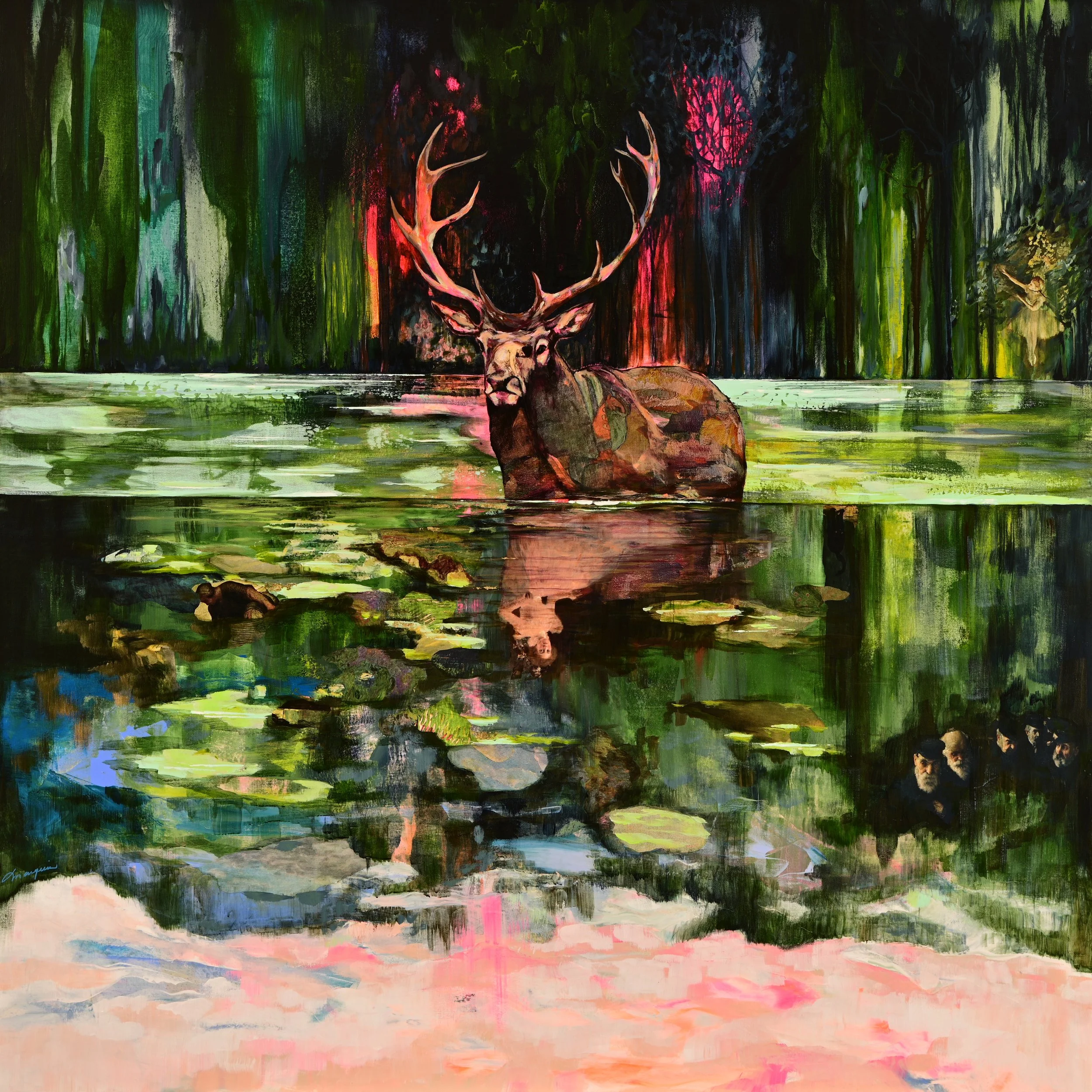 Le roi de la rivière • Disponible à la Galerie Iris en reproduction