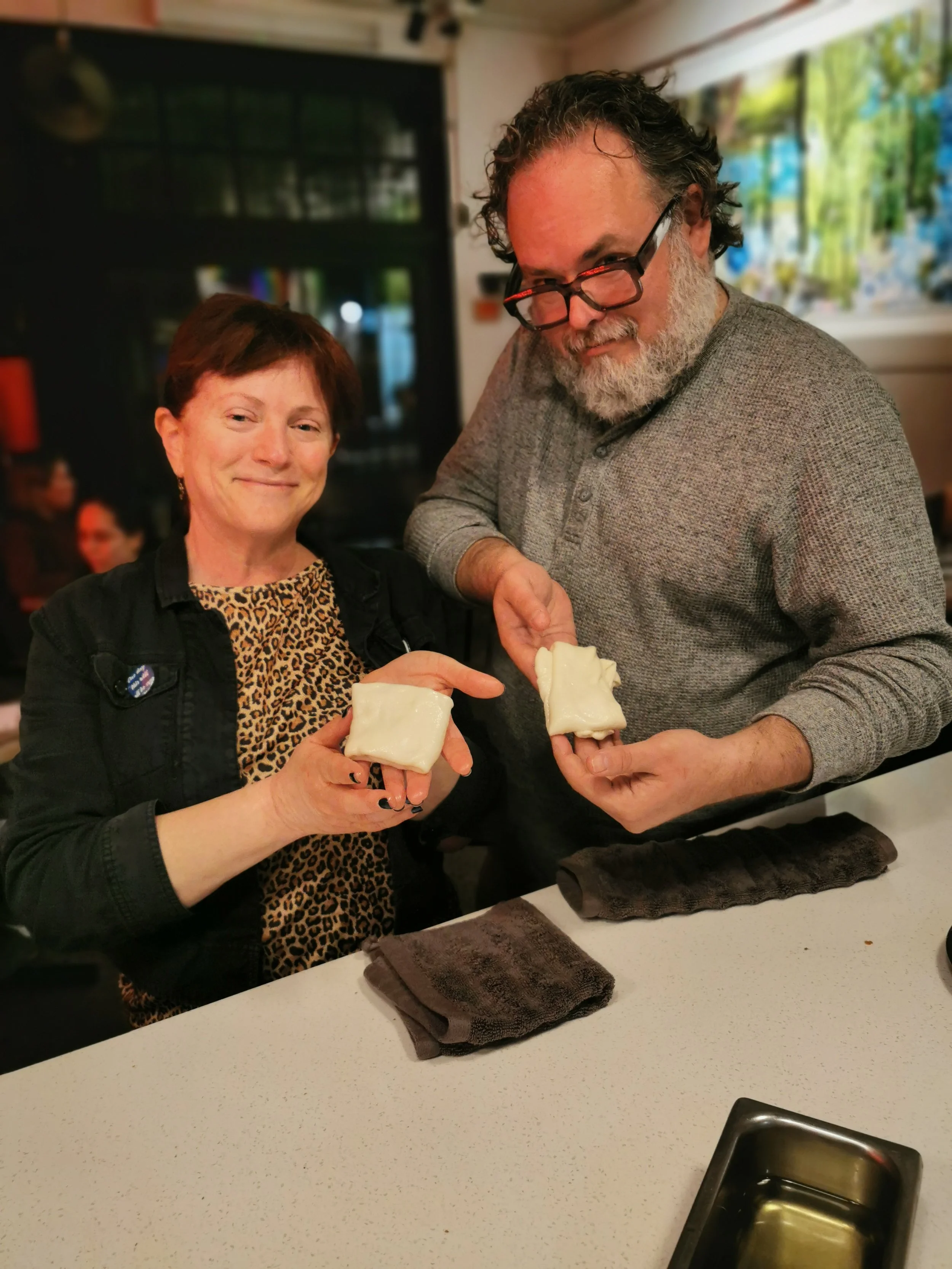 Guest posing with their homemade roti at Kafe Kooks, Ultimo