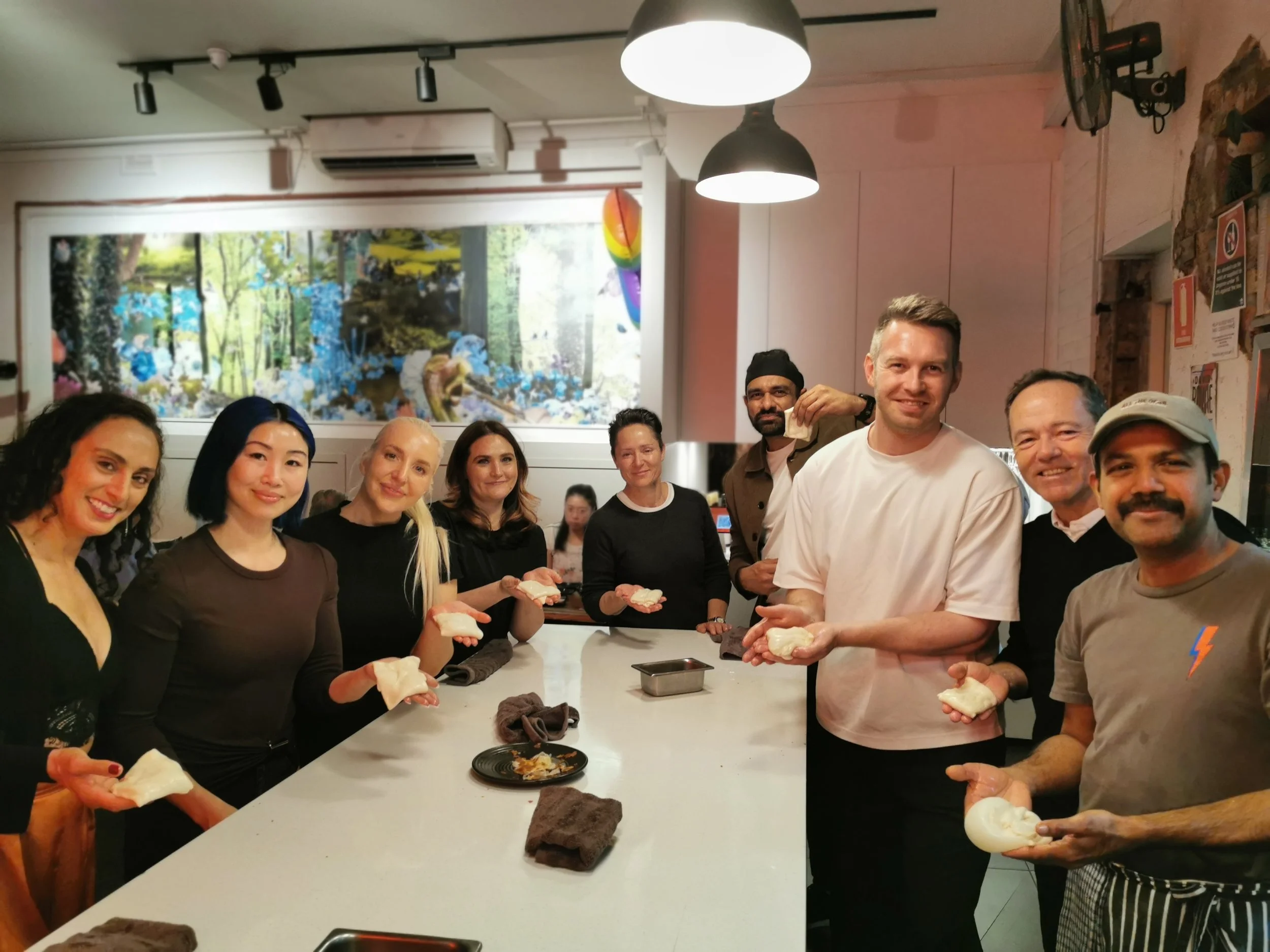 Group photo with finished roti at Kafe Kooks Masterclass