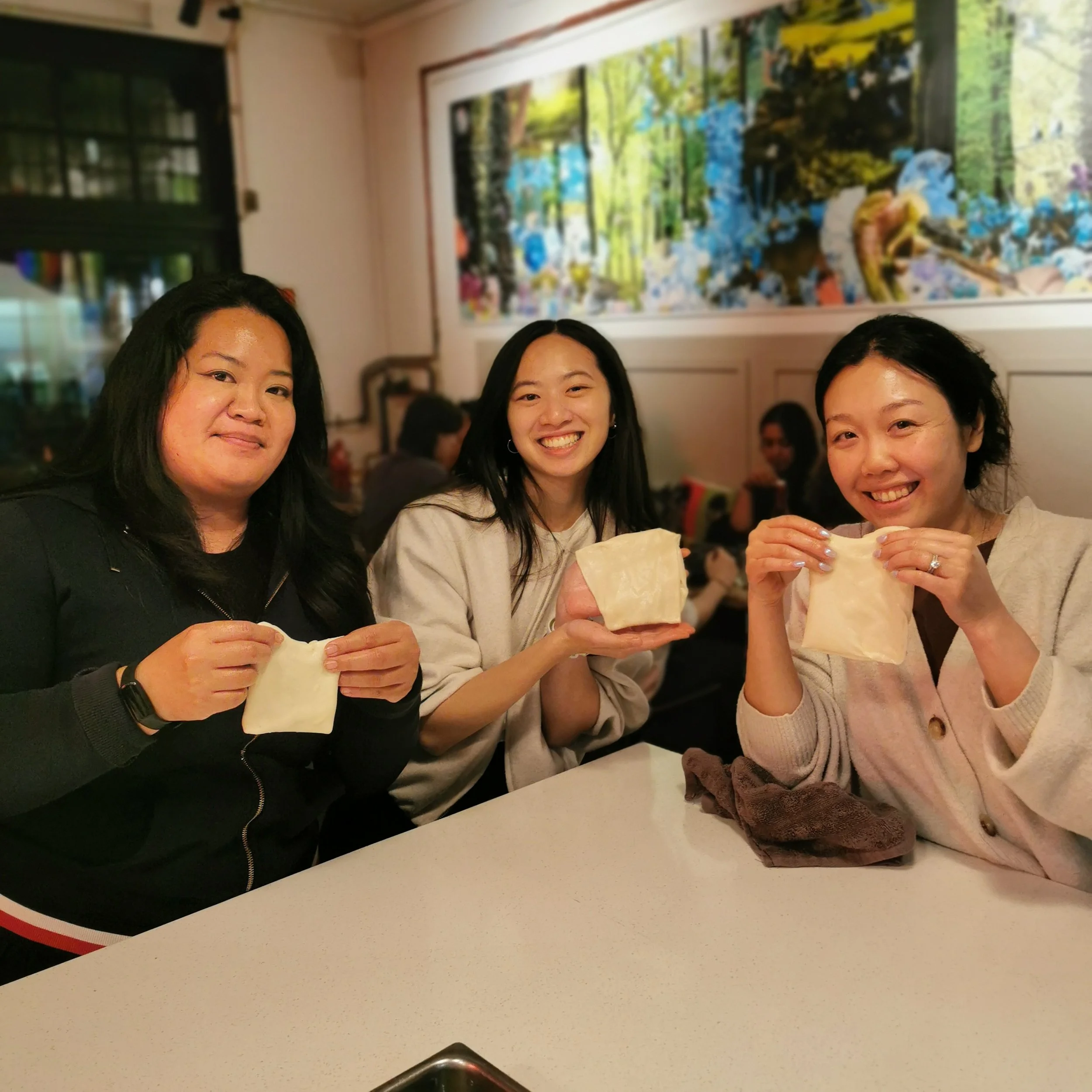 Guest showing off their roti at Kafe Kooks, Ultimo NSW