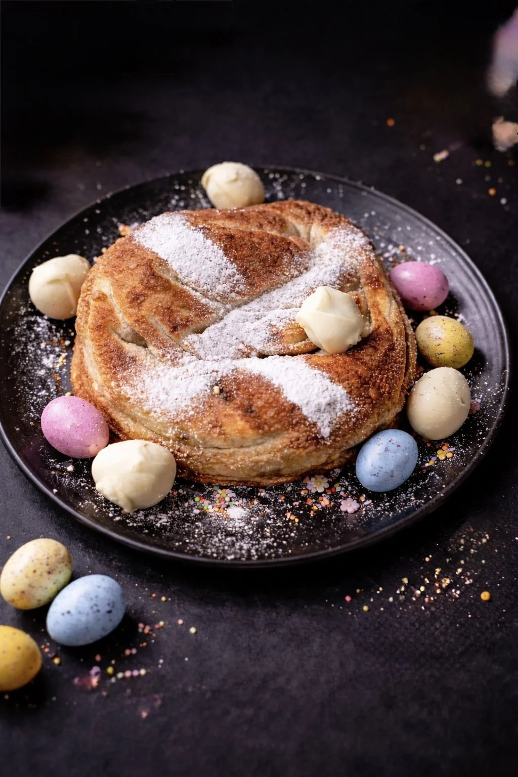 Filled with cinnamon spice, mixed dried fruit and creamy white chocolate, finished with the classic white cross on top — our take on the traditional hot cross bun