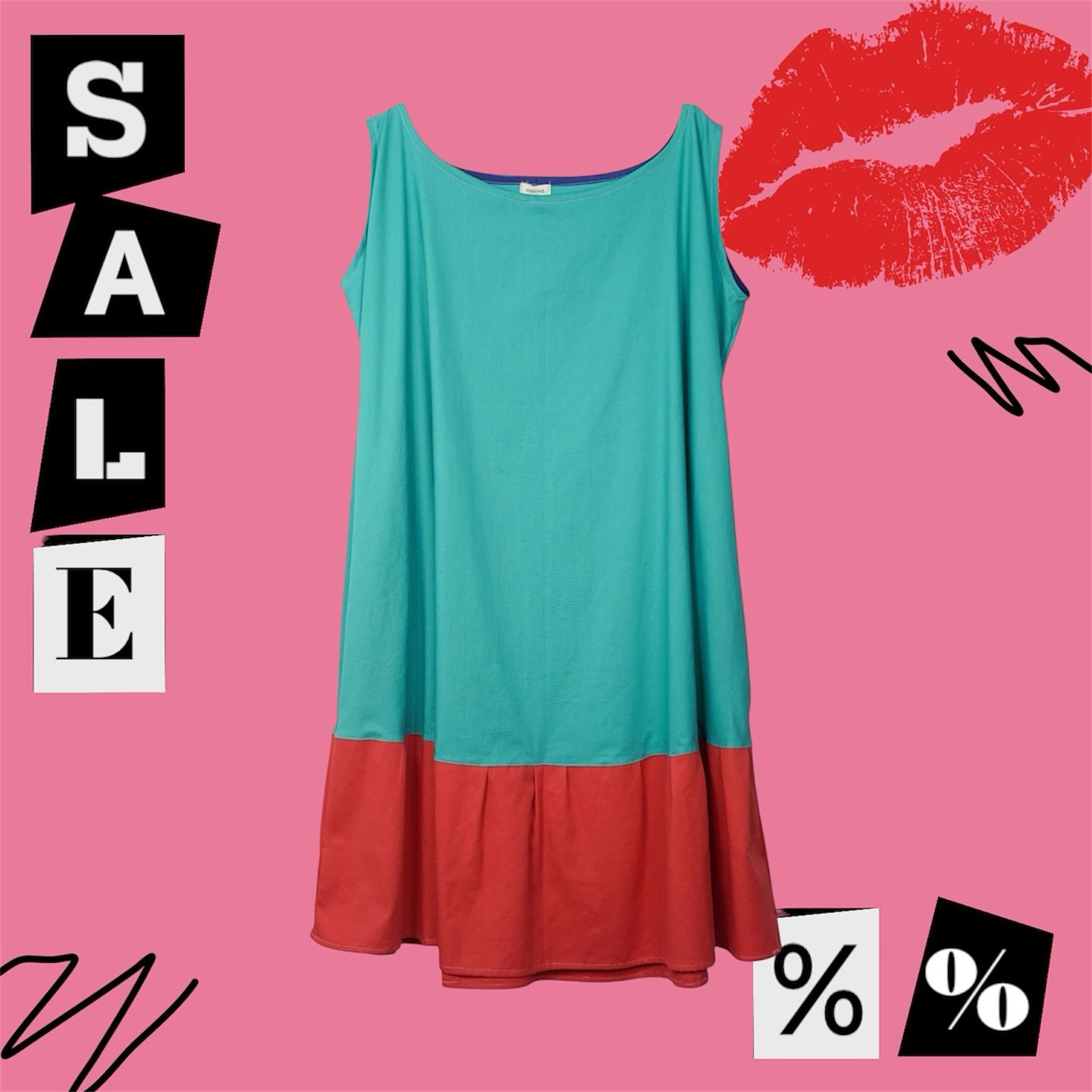 This gorgeous sleeveless dress features a vibrant celeste aqua tone with a relaxed boat neckline. Its airy silhouette offers comfort and versatility – you can style it off one shoulder for an effortless look. The dress finishes with a striking