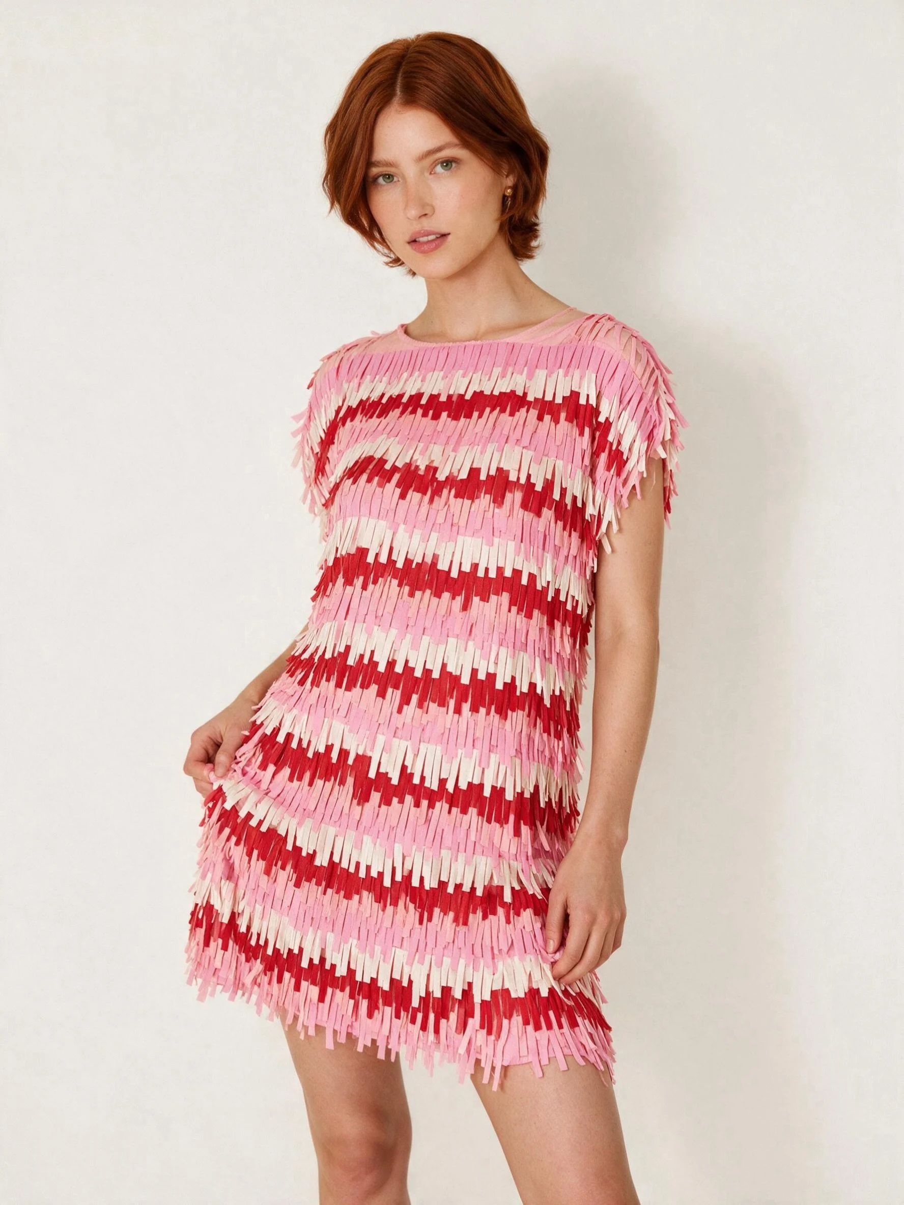 Fringe, fully committed. 🎀
This striped fringe dress is a showstopper, layers of pink, red and cream fringing with a relaxed fit, made for twirling. We have one Fringe dress ready in store now. 

📍 91 Johnston St, Collingwood, Melbourne
👉 Shop onl