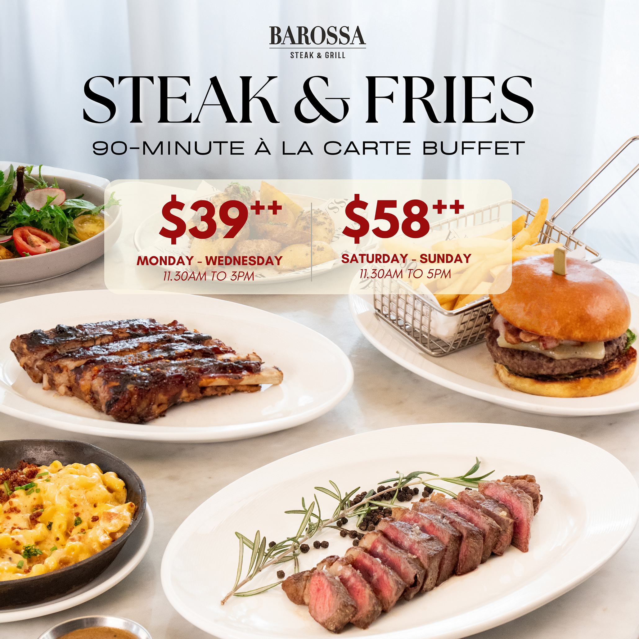 Barossa Steak & Grill steak & fries buffet