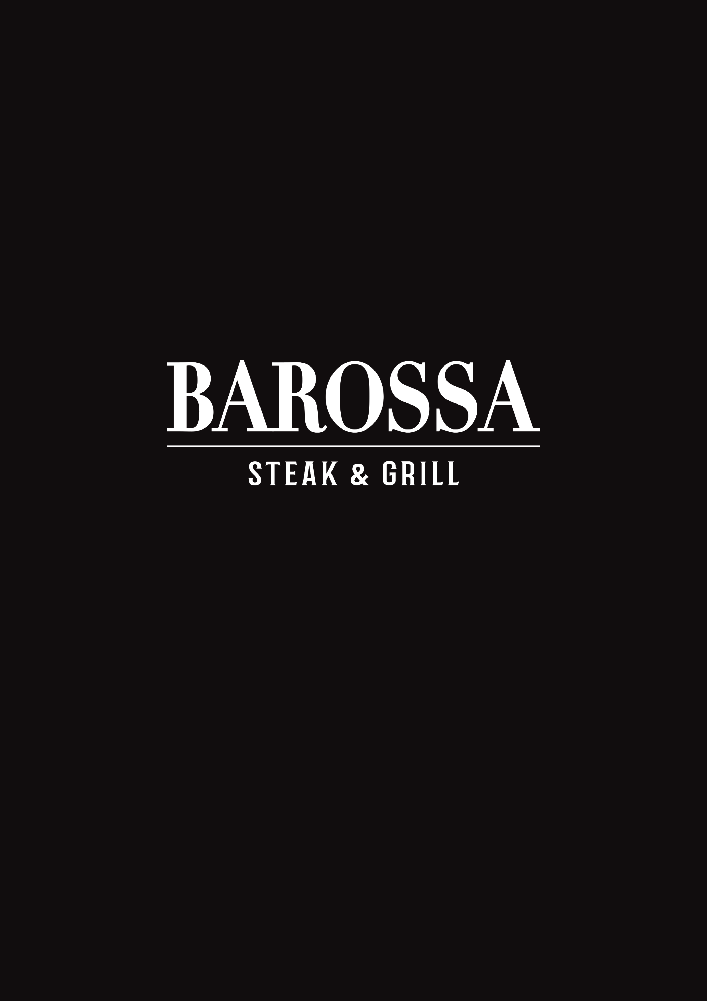 Black background with white text that reads "Barossa Steak & Grill".