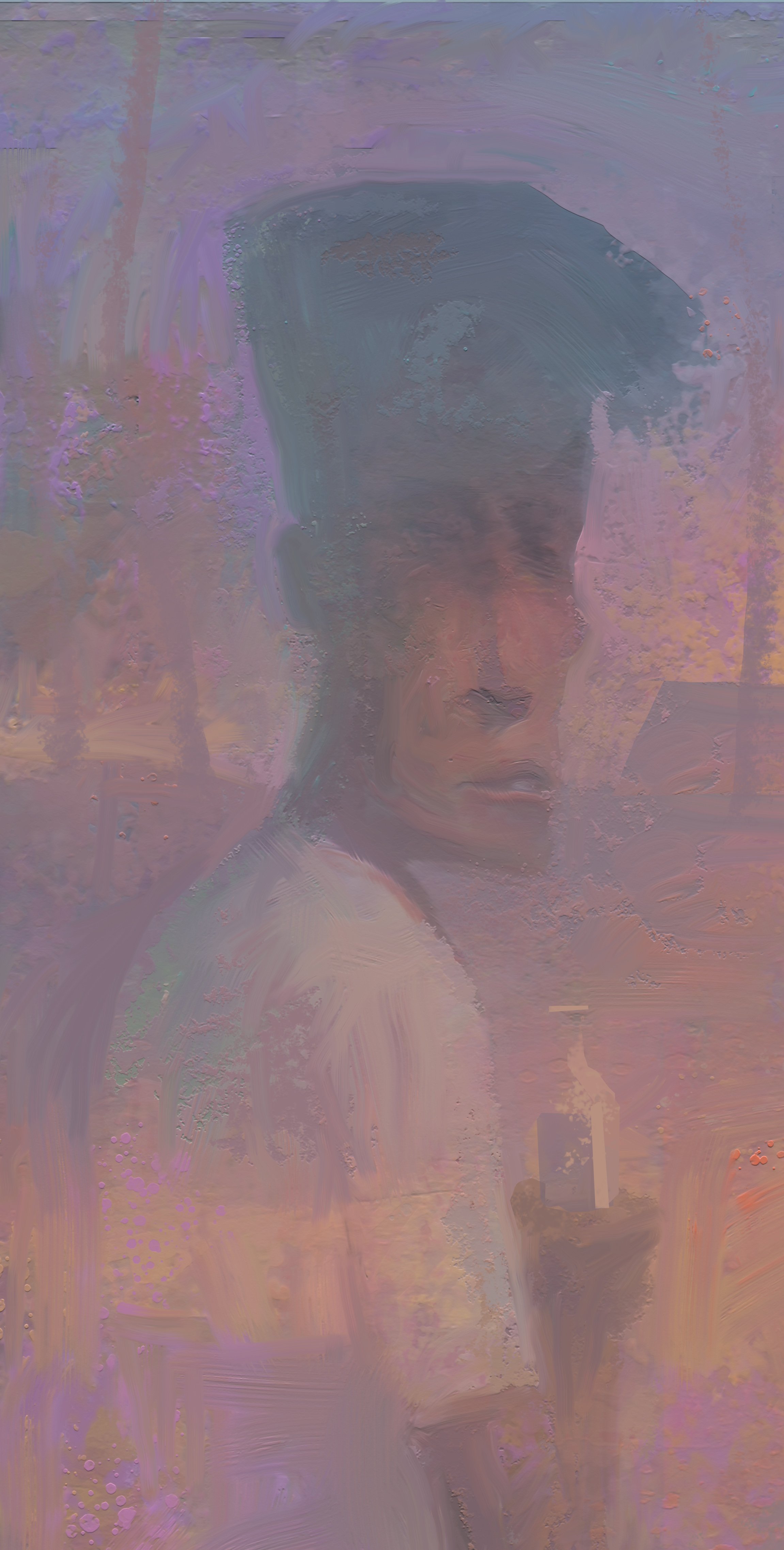 Mondo at the Beach 
14'' x 28'' oil on canvas