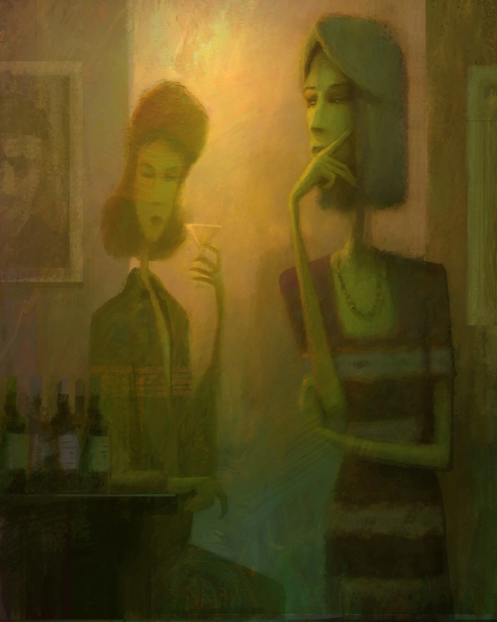 Silvia and Friend 
14" x 16" oil on canvas 
SOLD