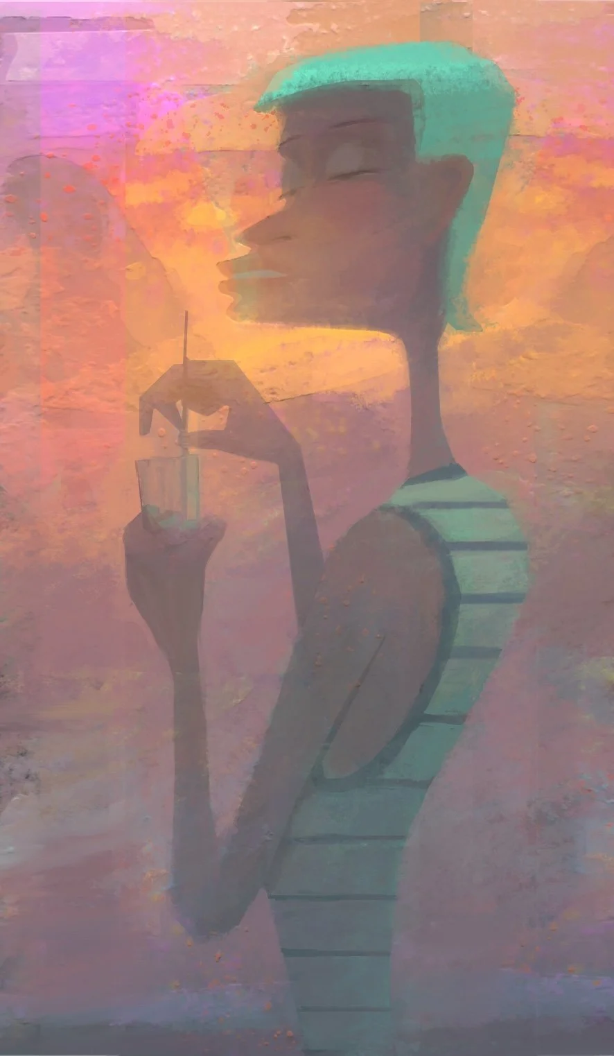 Robin's Cocktail 
14'' x 28'' oil on canvas