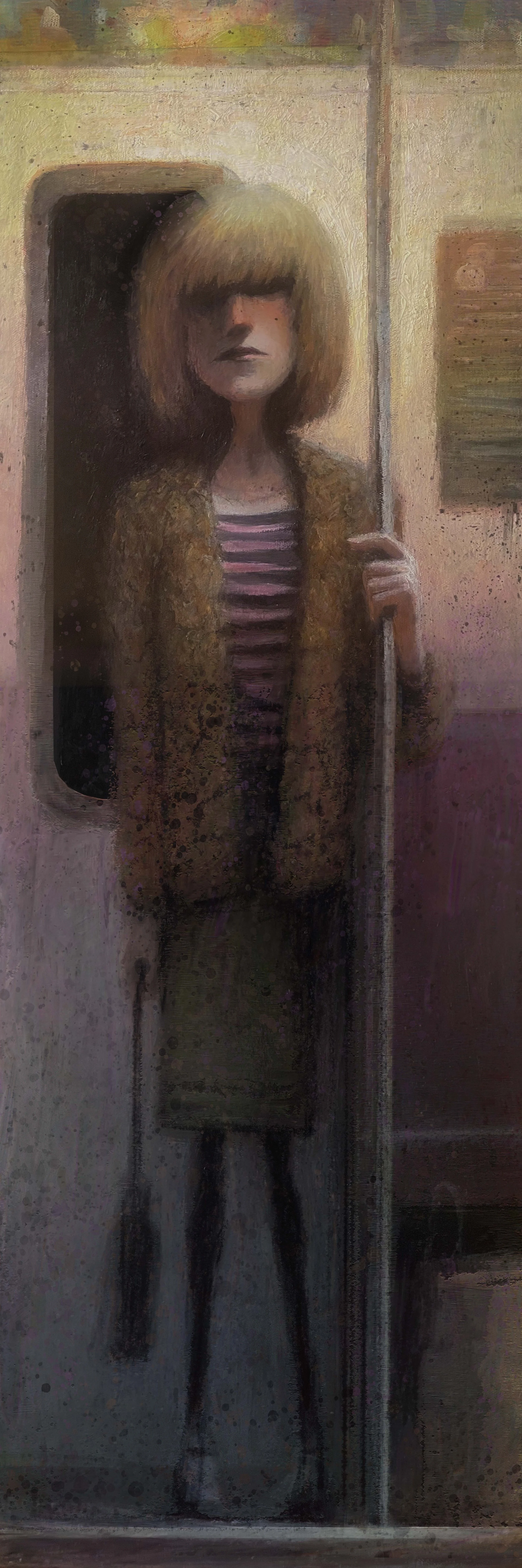 Single Subway Woman 
10" x 30" oil on canvas