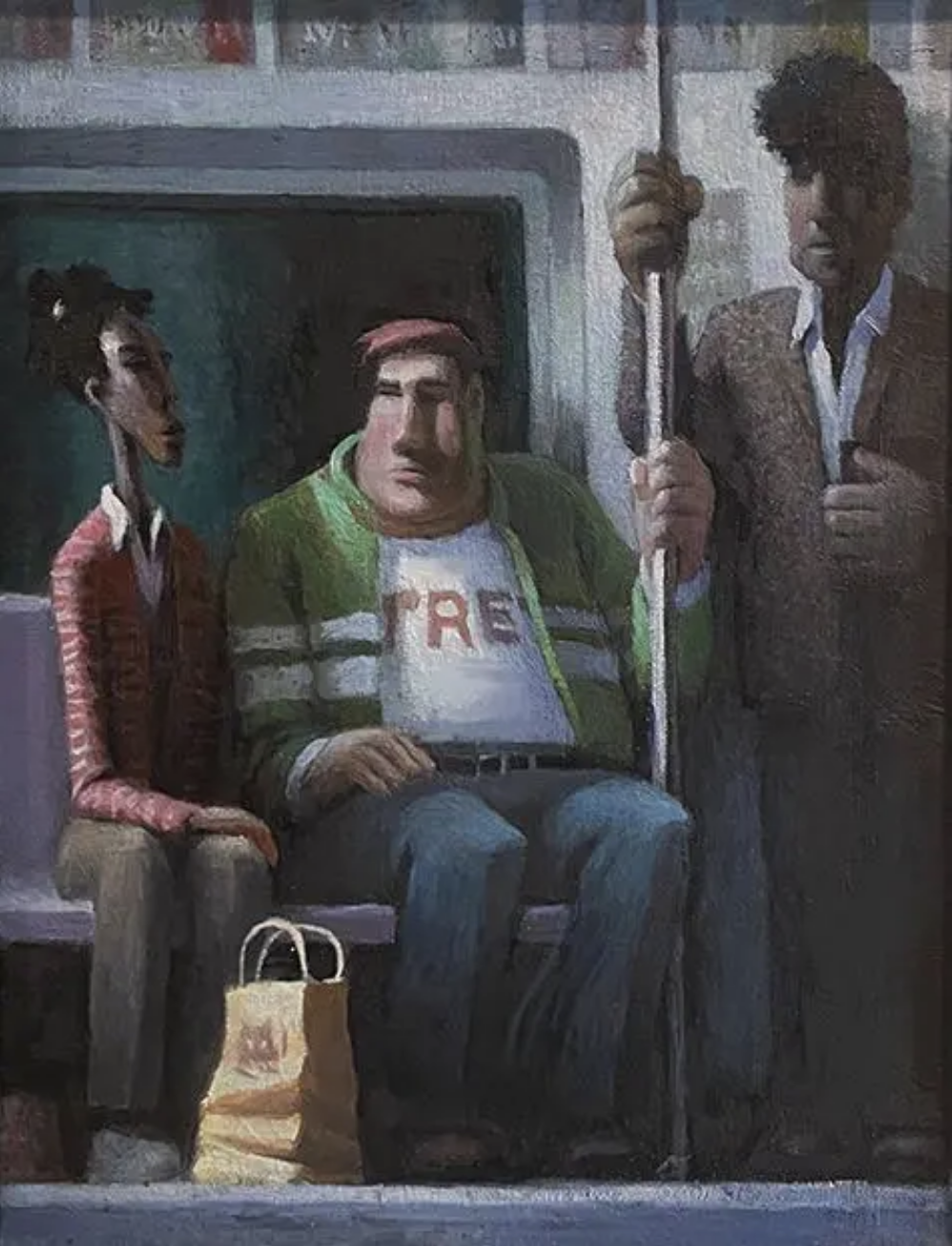 Subway Commuters 
14" x 12" oil on canvas 
Status: Sold