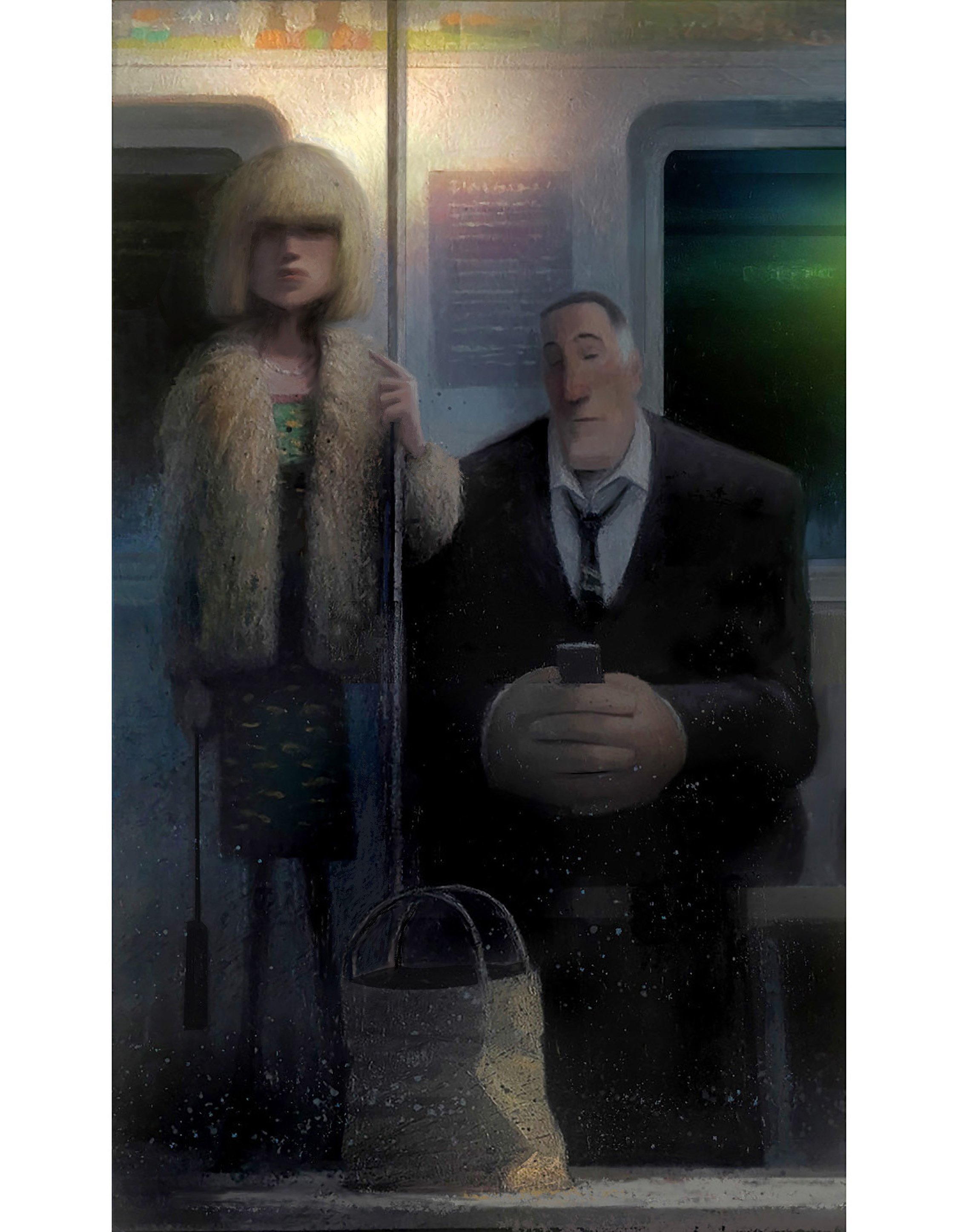 Subway Strangers 
20" x 40" oil on canvas 
SOLD - Ian Bremmer Collection