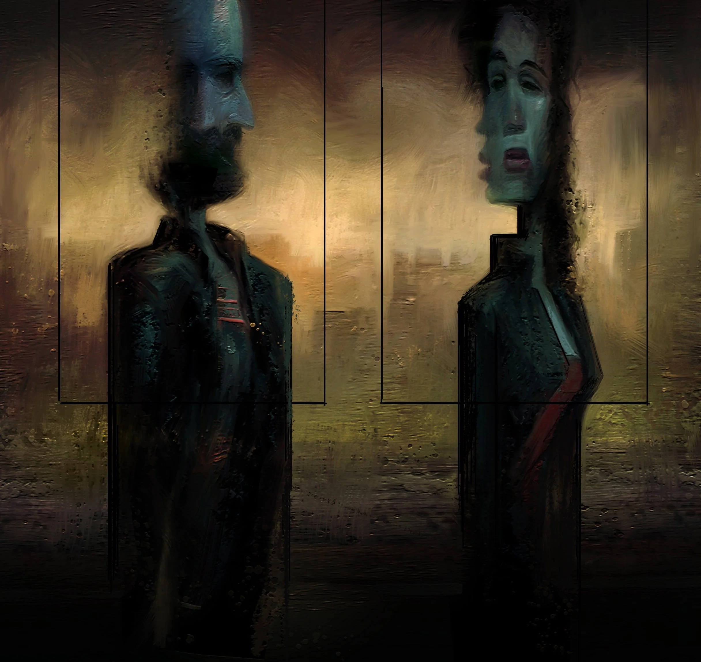 Clive and Lisa 
24" x 24" mixed media