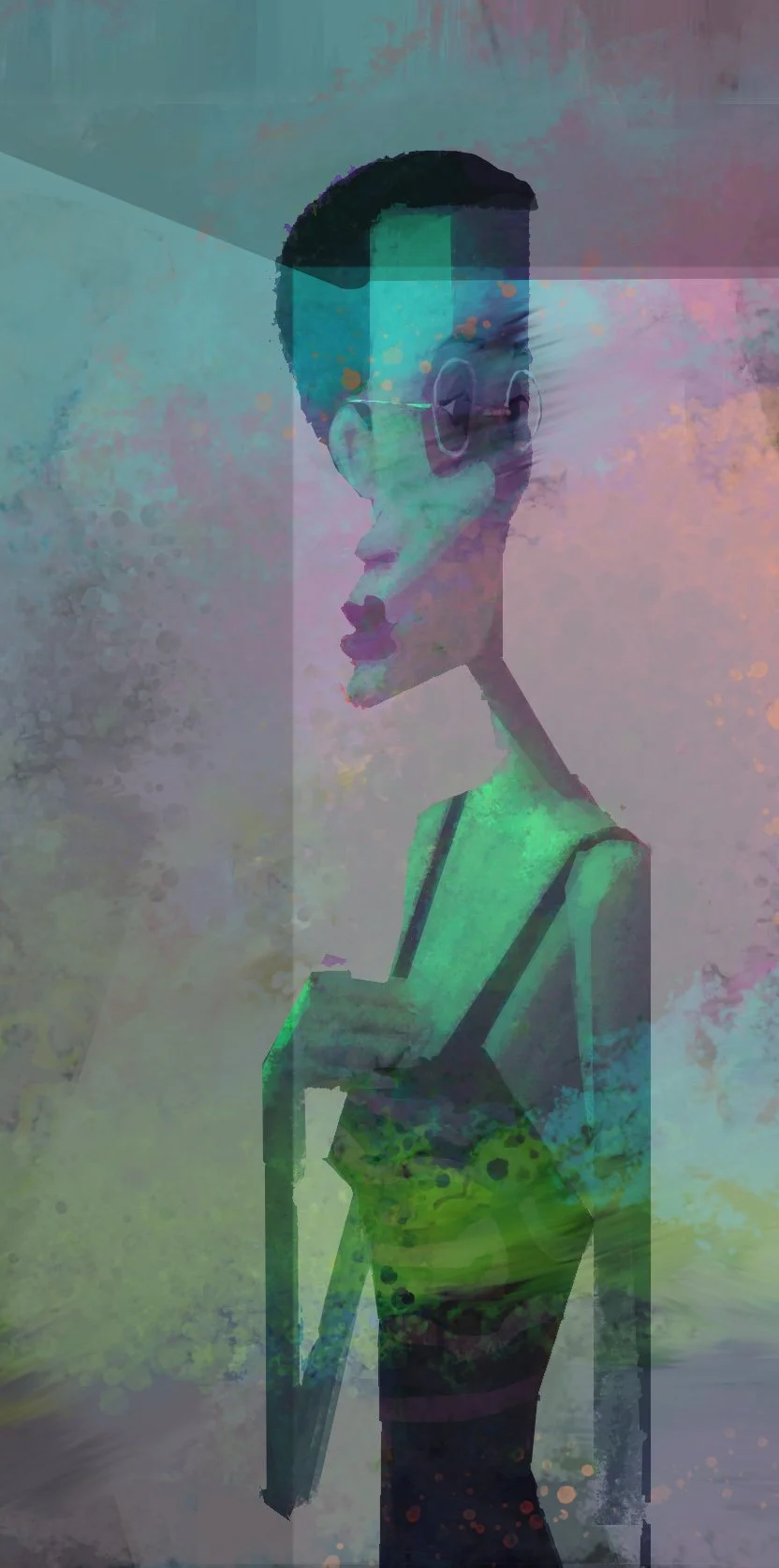 Maxine 
12" x 30" mixed media