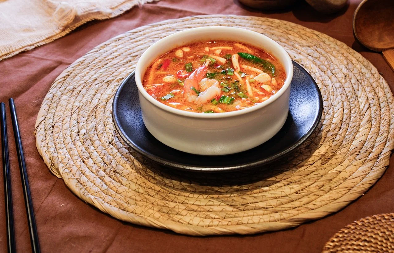 Halal tom yum soup dish at Siam Kitchen