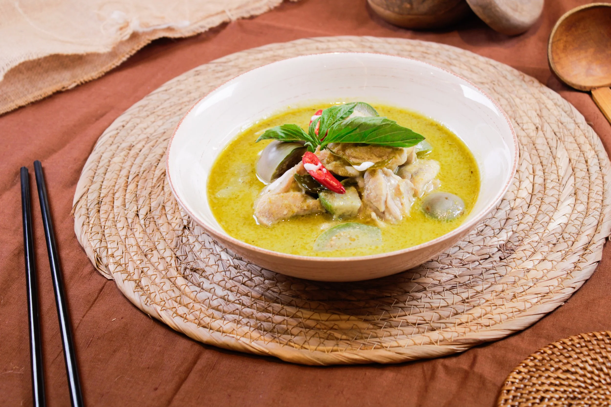 Thai green curry with Chicken at Siam Kitchen