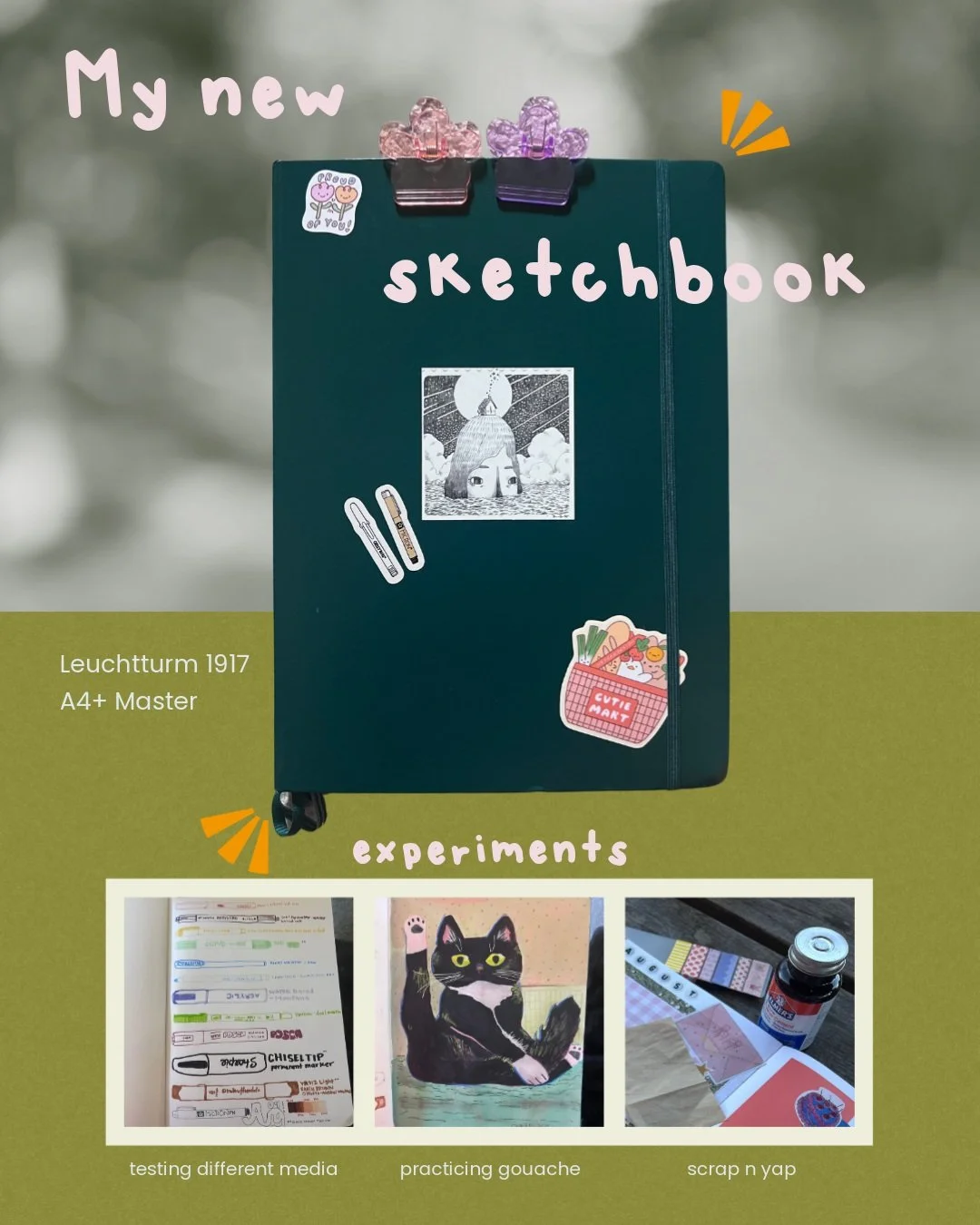 First time using @leuchtturm1917usa and I'm loving it! I was also asked a couple of times how big this sketchbook is and it's an A4+ Master I believe (tbh i get really confused with the "A" and "B" sizing🤷&zwj;♀️). I scaled up my