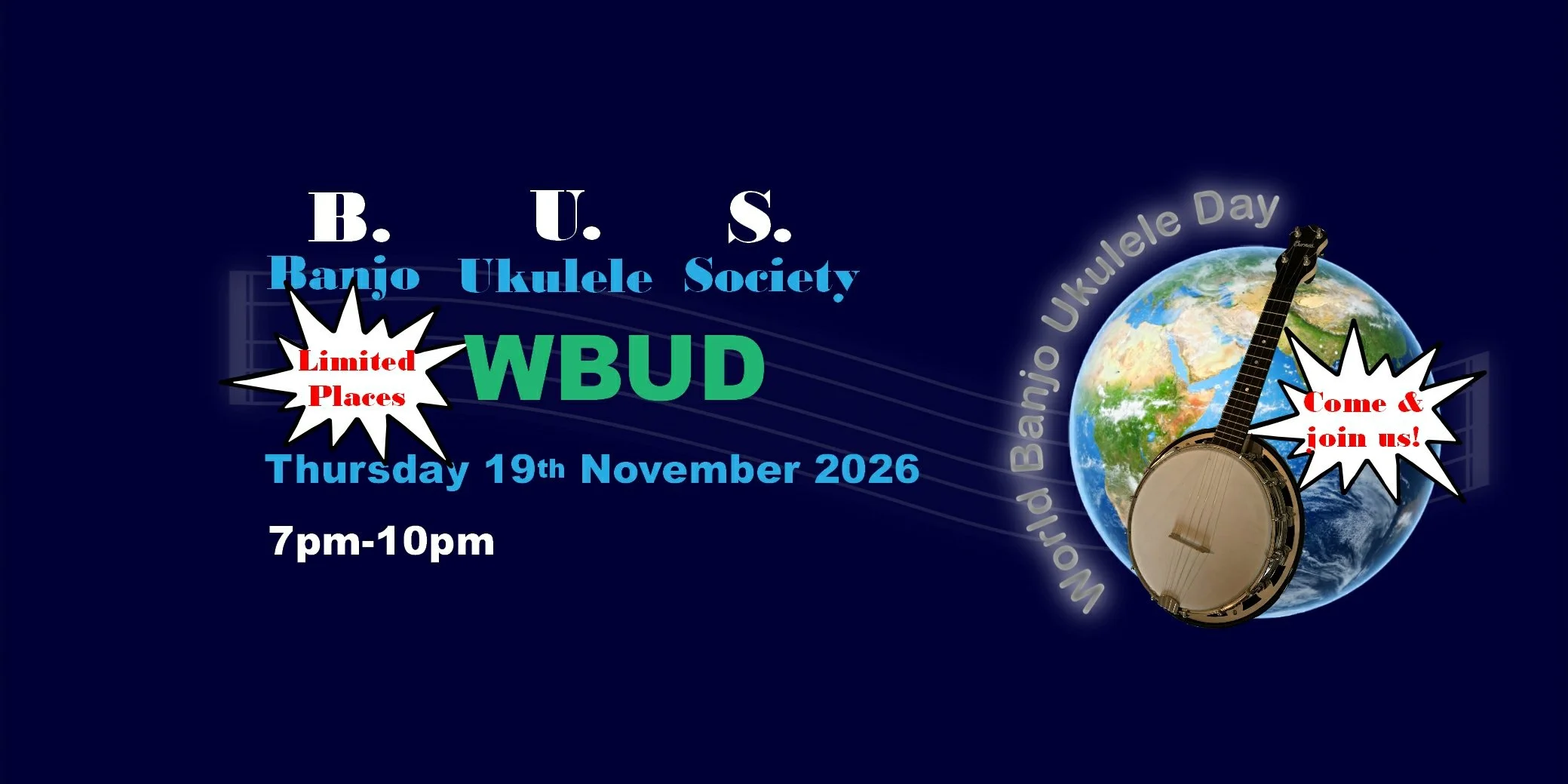 B.U.S. November Meeting for World Banjo Ukulele Day - BLACKPOOL