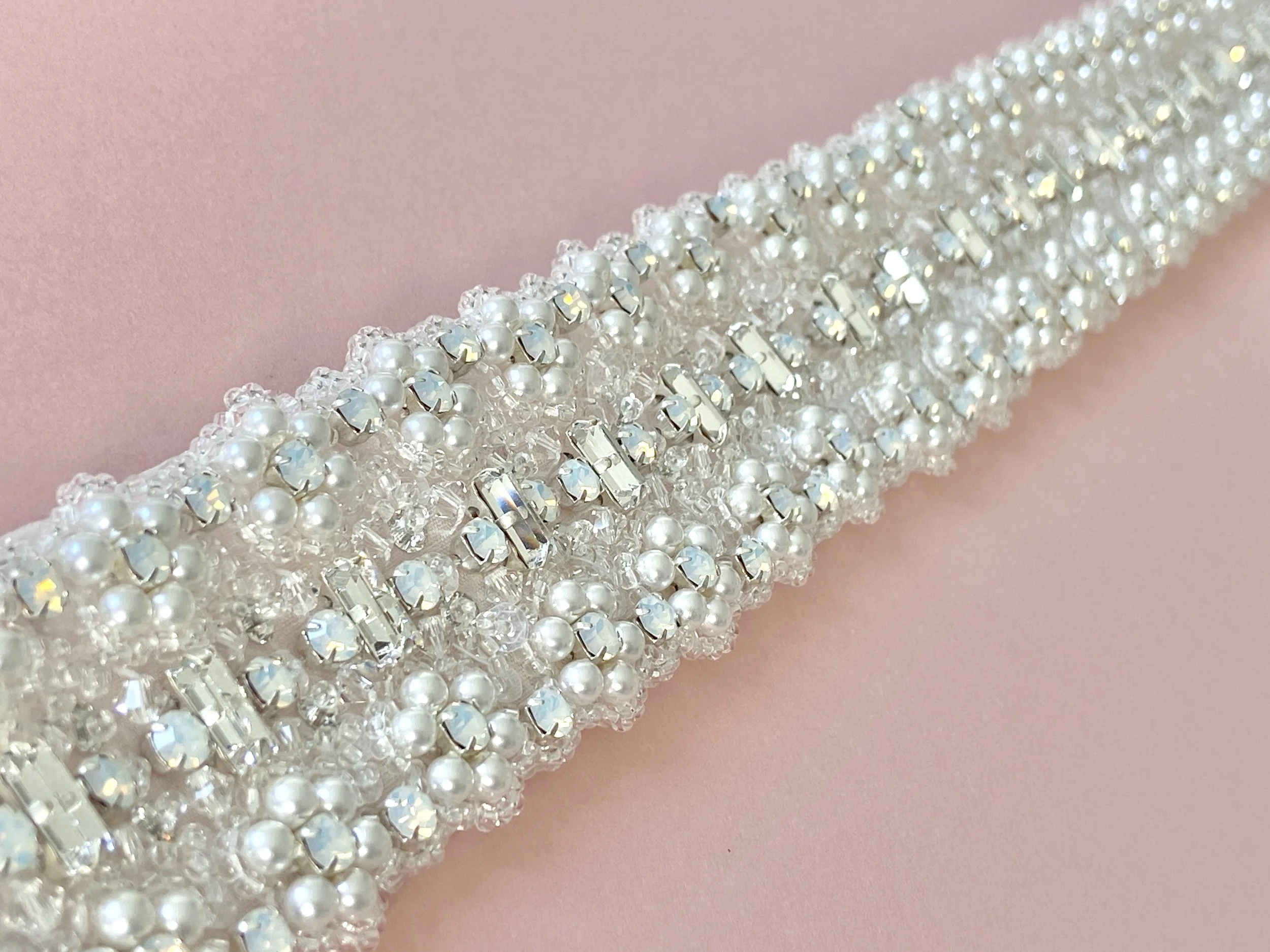 white opal bridal belt