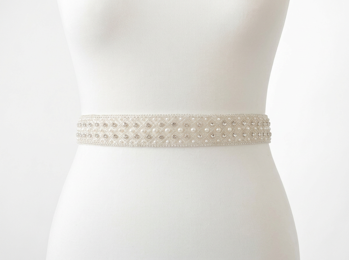geometric design bridal belt