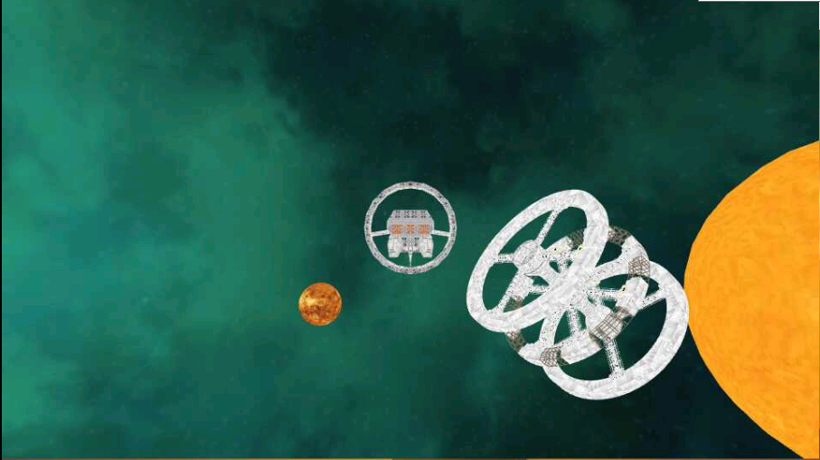 Outdoor space station model