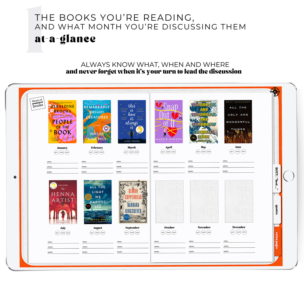 Book Club: a Journal: Prepare For, Keep Track Of, and Remember Your Reading Discussions with 200 Book Recommendations and Meeting Activities [Book]