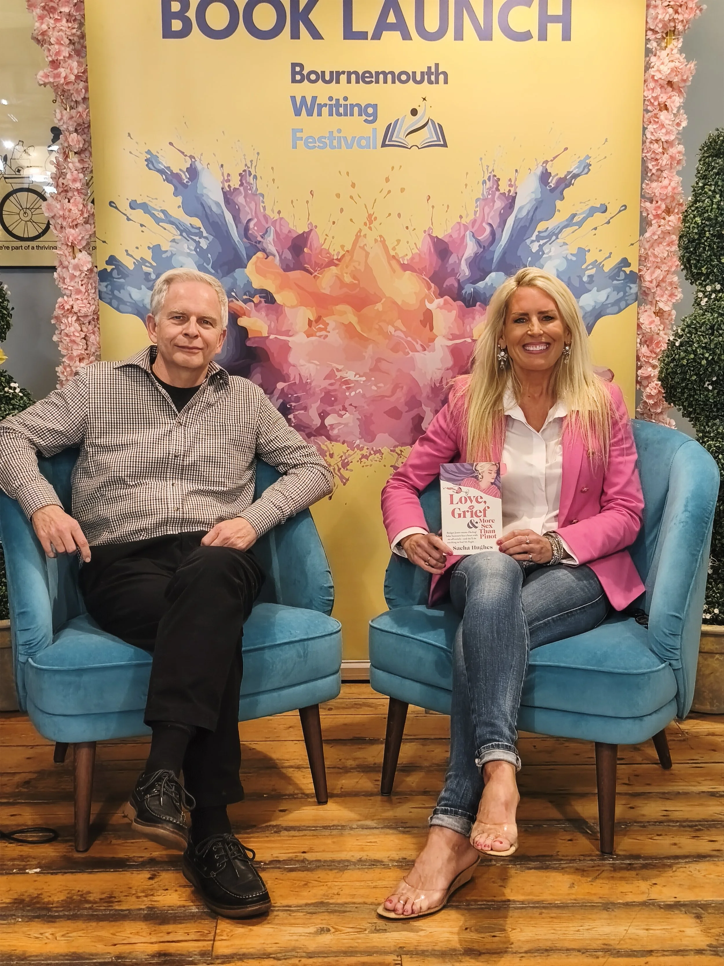 launch of Sacha Hughes' novel, Love, Sex & More Grief Than Pinot