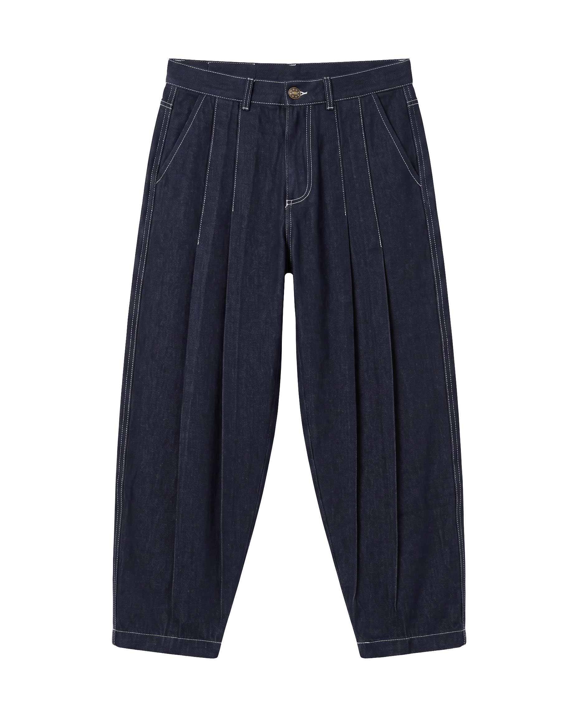 Pleated Denim Pants by Artistrybeing