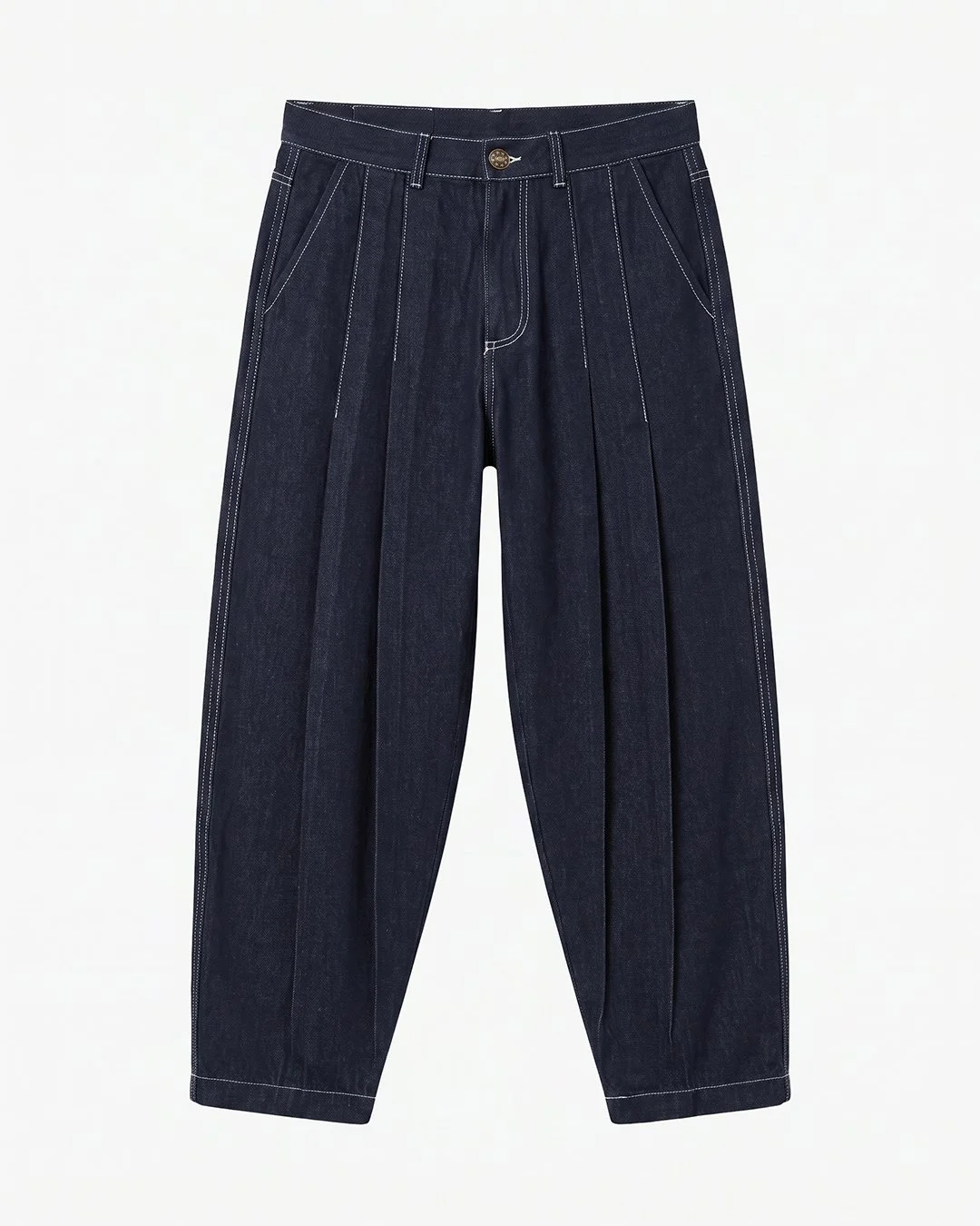 Pleated Denim Pants