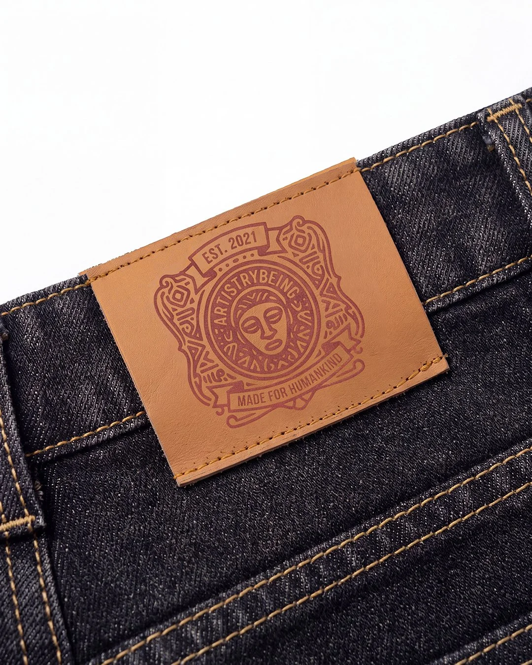 Mudwashed shorts Artistrybeing Leather label