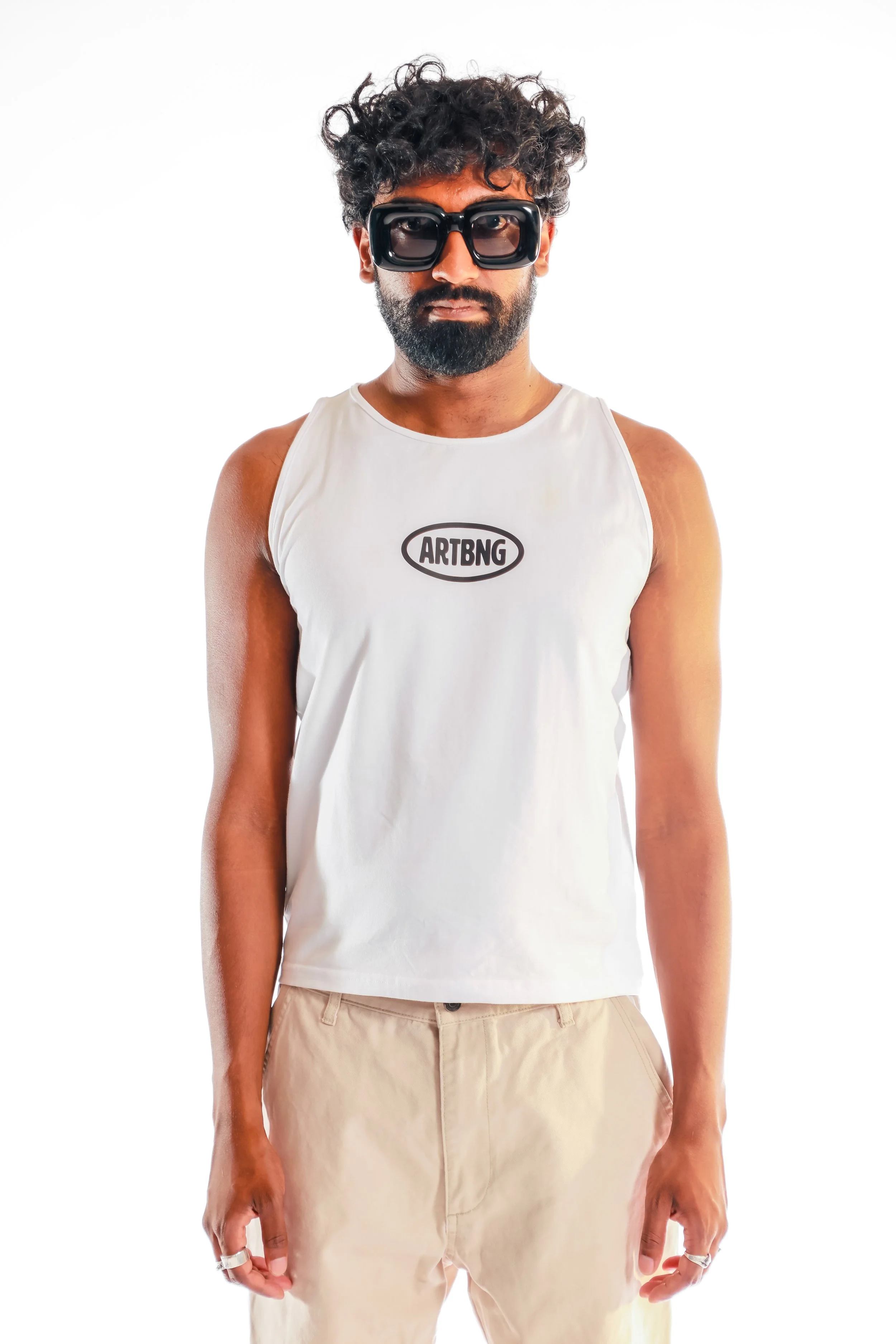 Athleisure White Tank Top by Artistrybeing