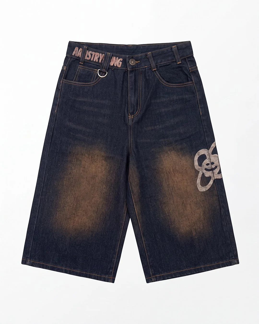 Mudwashed Denim Shorts