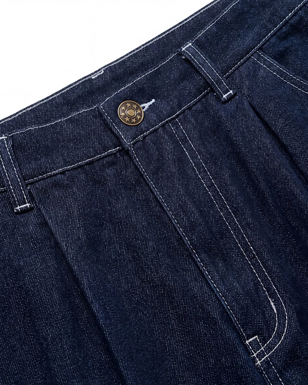 Pleated Denim Trousers by Artistrybeing
