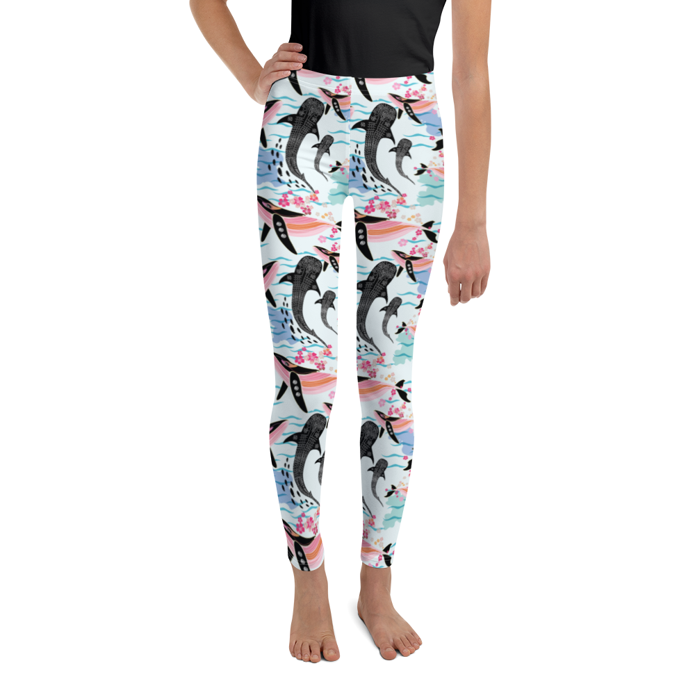 Youth Leggings Wild Whale — Shelly Craig