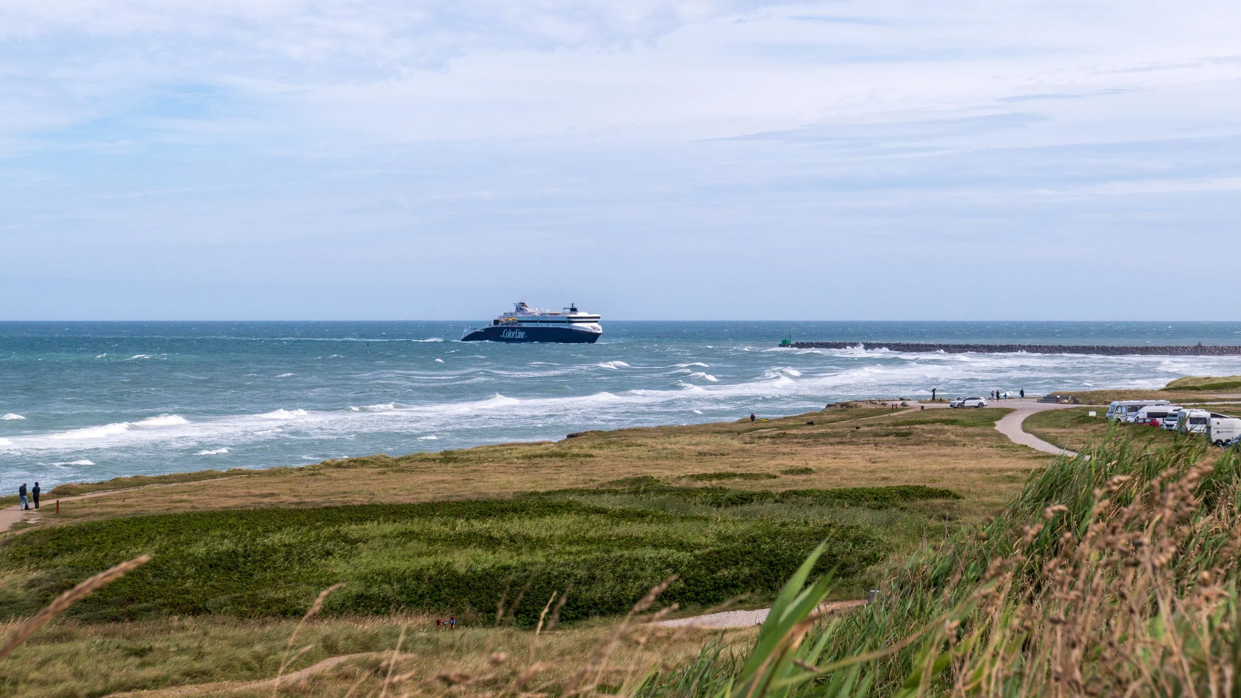 The ferry to Iceland arriving