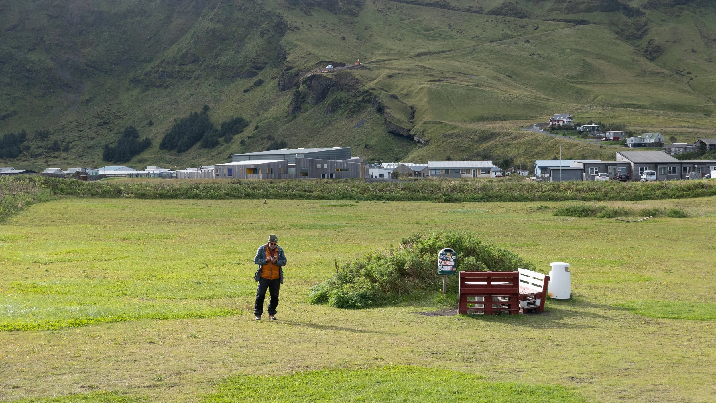 Dan posting another picnic table at Vik