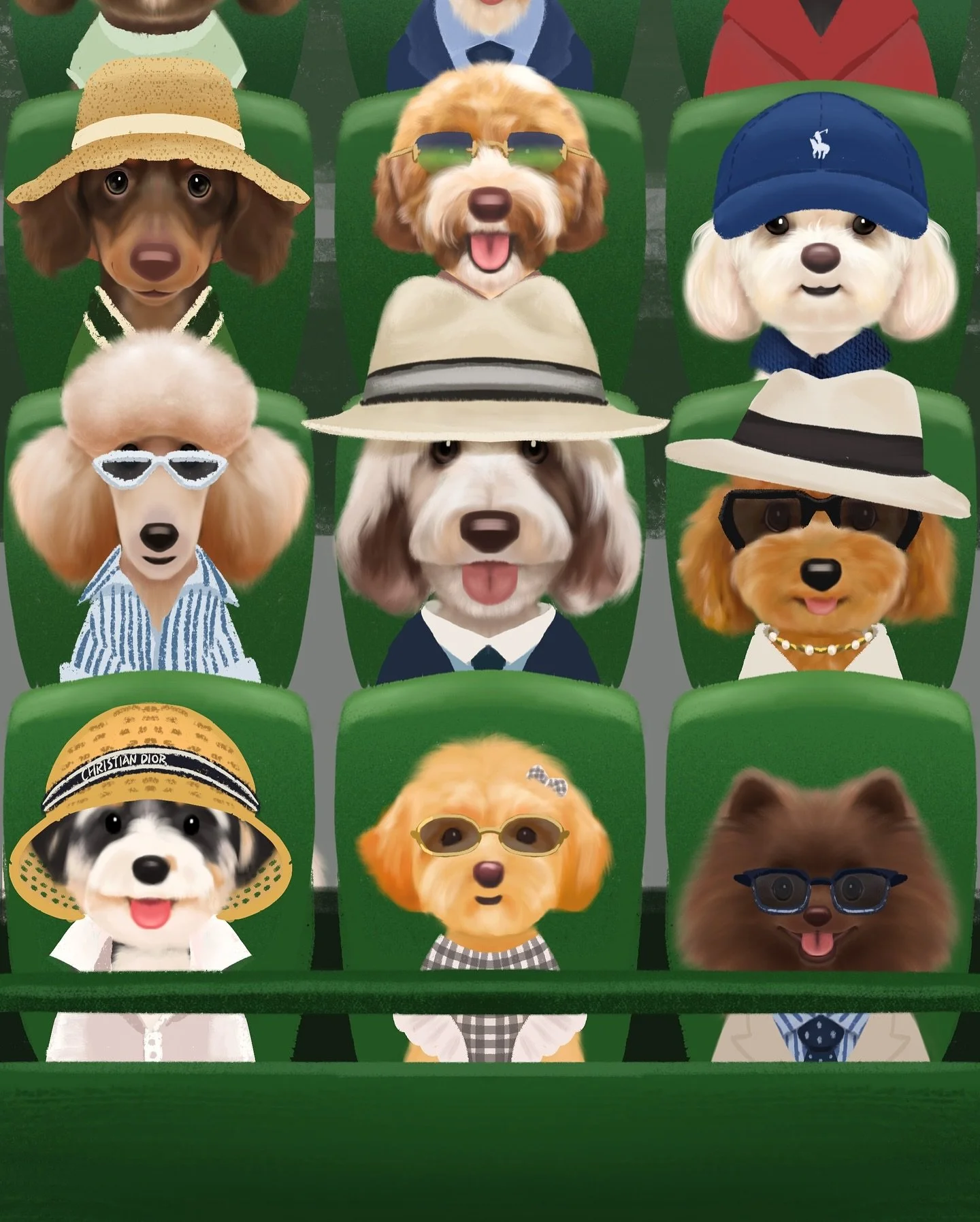 Started this piece during Wimbledon&hellip; then got sick, got behind, almost left it unfinished. But not this time. 

So here it is: Puppies watching tennis 🎾

#DogArt #WimbledonDogs #ArtRecoveryMode #DogIllustration #SketchbookLife #CreativeComeba