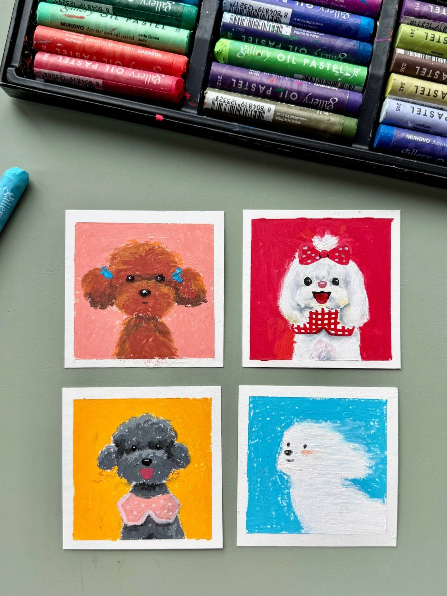Always loved the texture of oil pastels ✨ Finally got to try it! Would you like to see your pup in this style? 

#oilpastelart  #doggust #doggust2025 #doggustchallenge